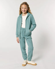 Sweatshirt zippbar Stanley/Stella Iconic Kinder zum Personalisieren - Teal Monstera