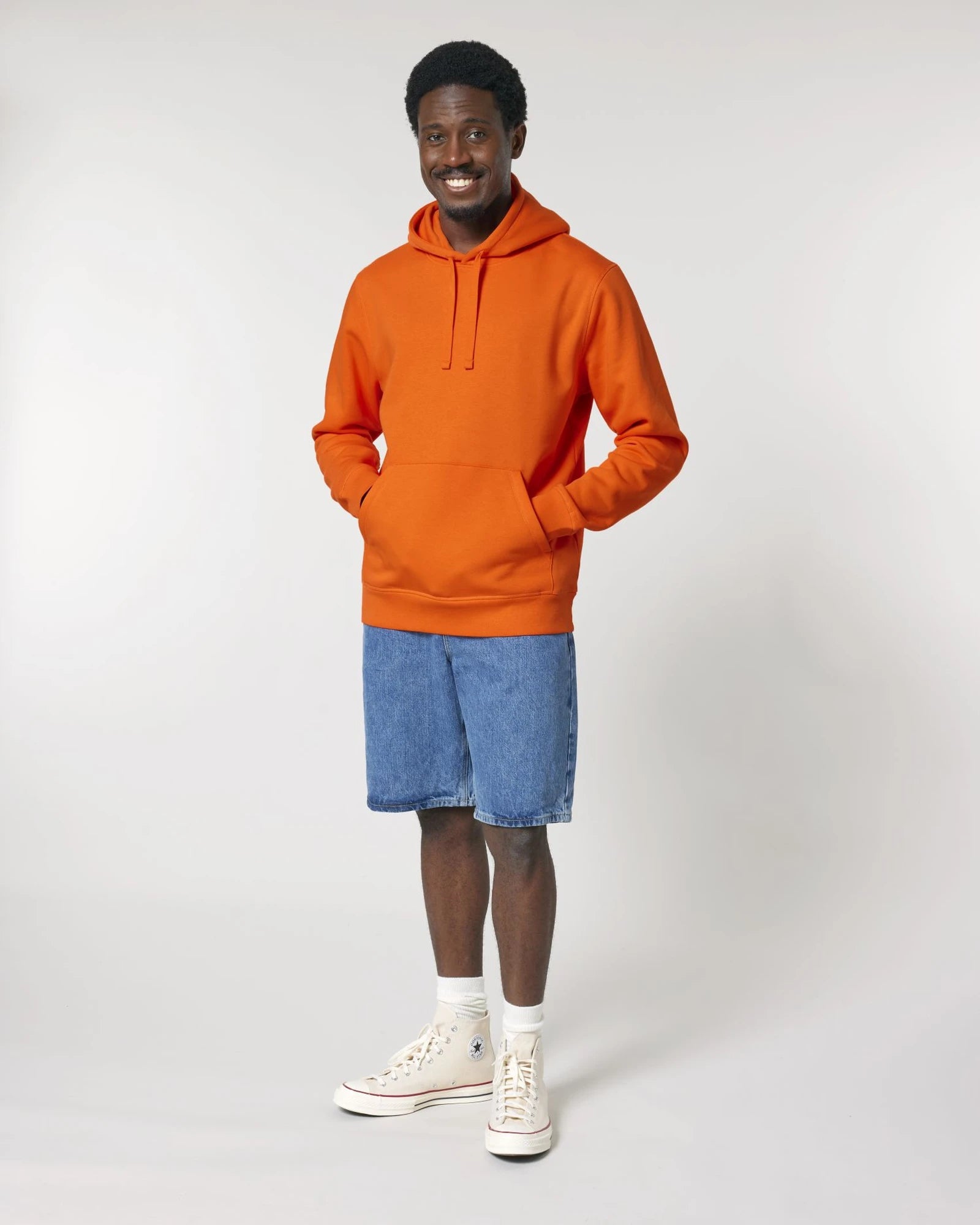Unisex-Hoodie aus Bio-Baumwolle Stanley/Stella Drummer zum Personalisieren - Leuchtendes Orange