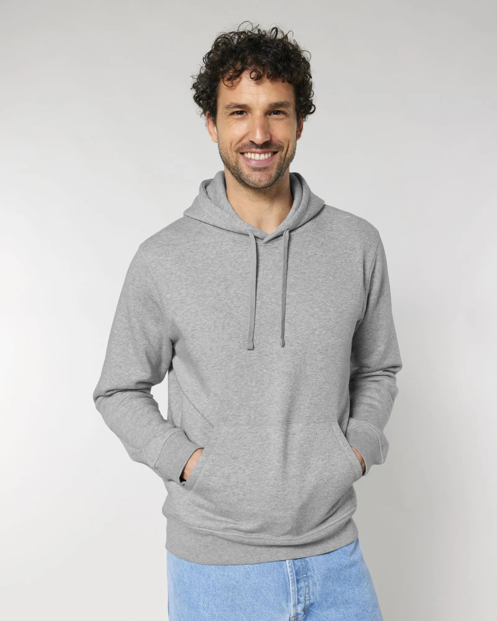 Unisex-Hoodie aus Bio-Baumwolle Stanley/Stella Drummer zum Personalisieren - Mélange Grau
