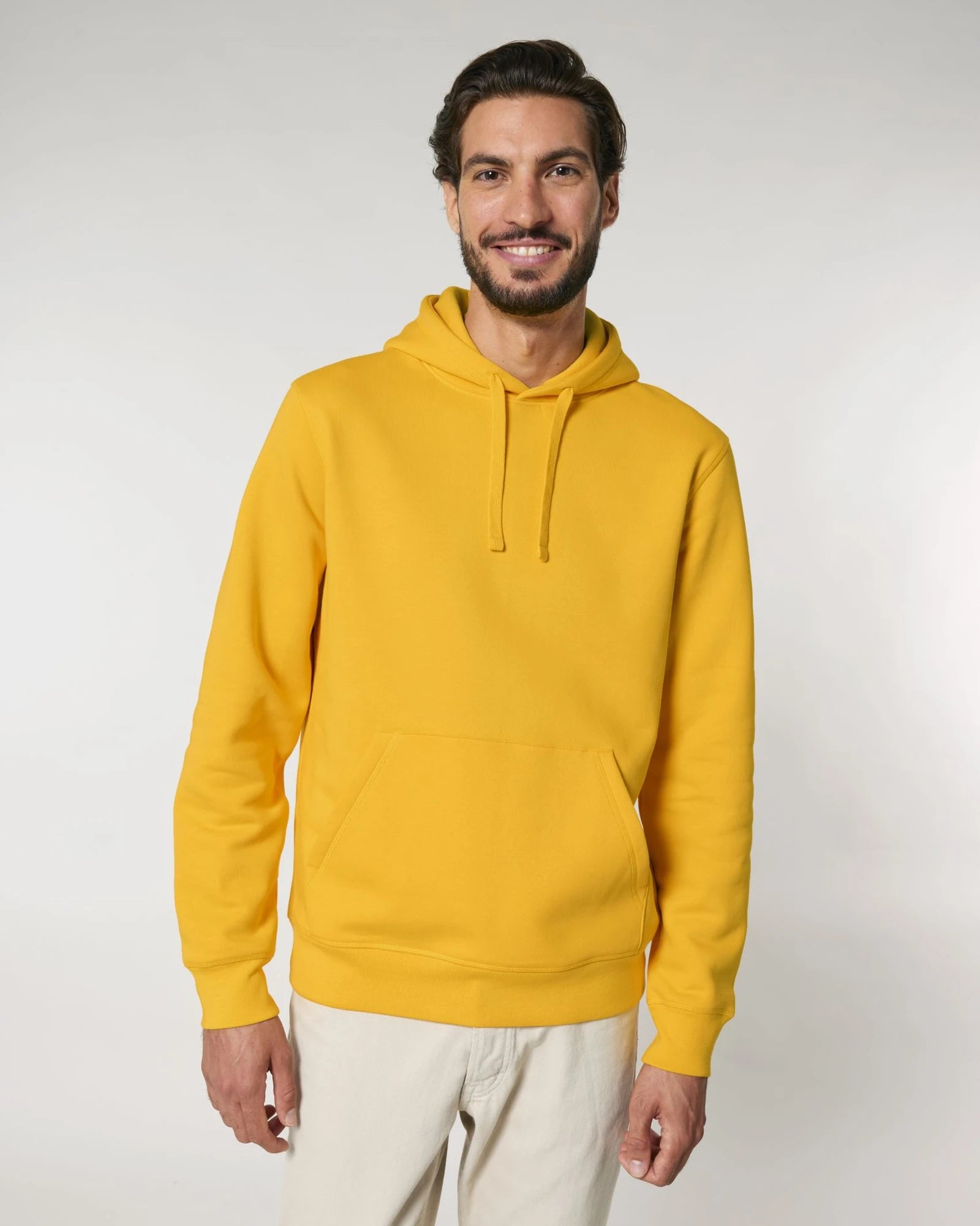 Unisex-Hoodie aus Bio-Baumwolle Stanley/Stella Drummer zum Personalisieren - Spektralgelb