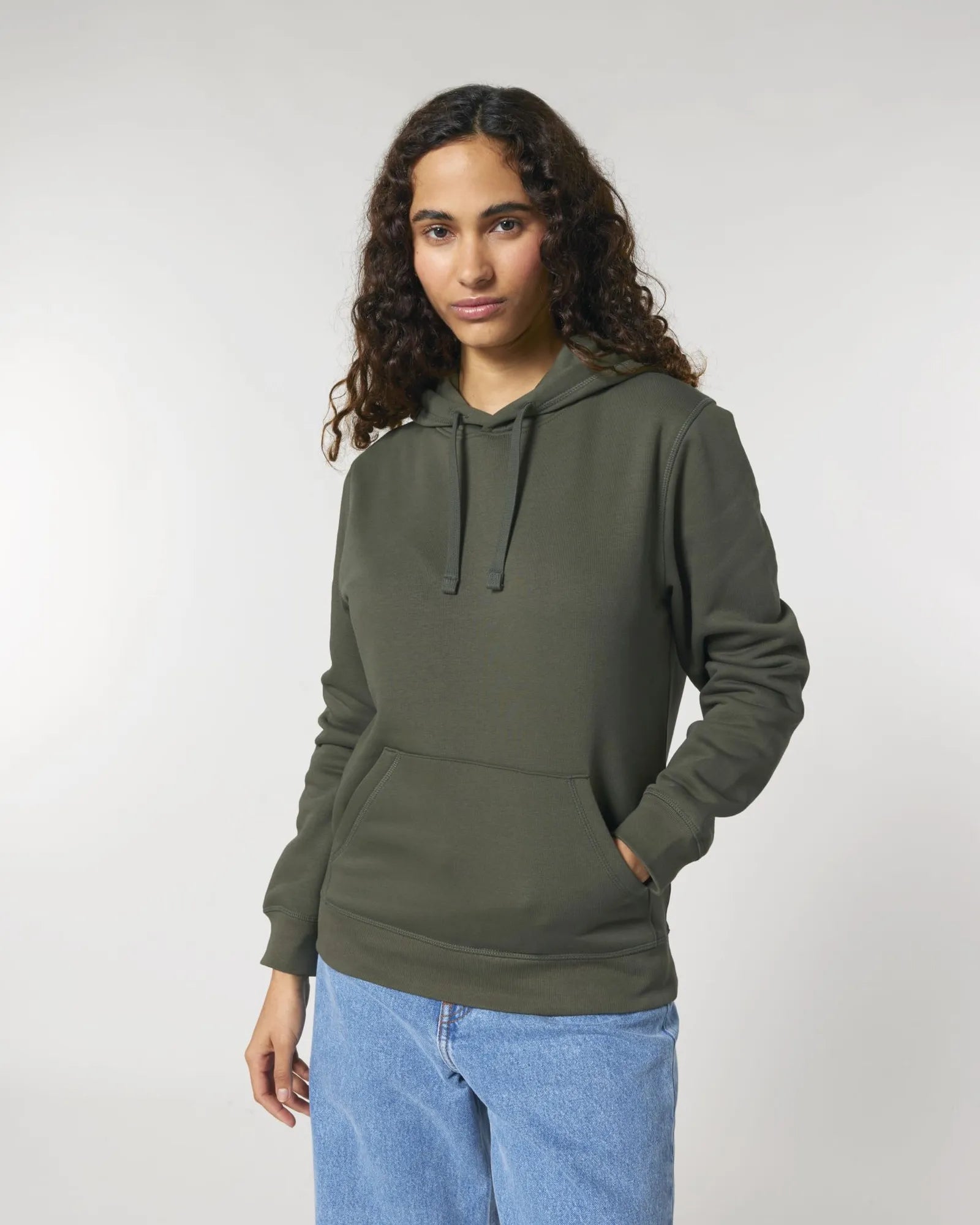 Unisex-Hoodie aus Bio-Baumwolle Stanley/Stella Drummer zum Personalisieren - Khaki