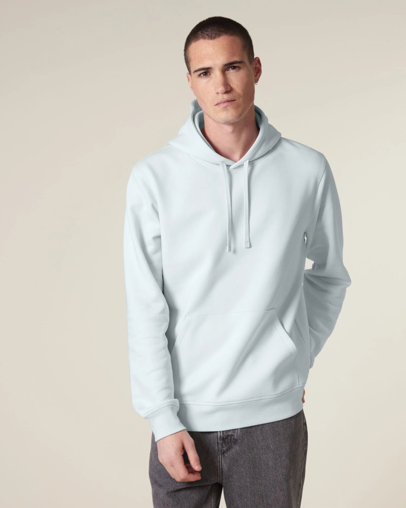 Unisex-Hoodie aus Bio-Baumwolle Stanley/Stella Drummer zum Personalisieren - Blaues Eis