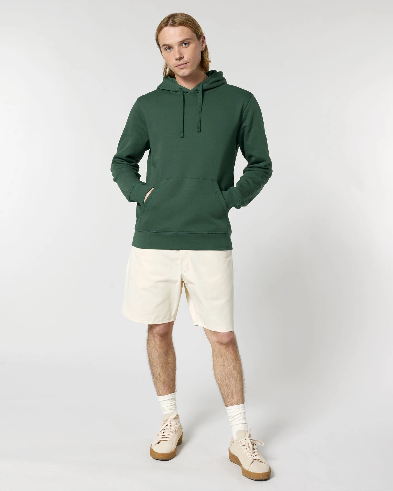 Unisex-Hoodie aus Bio-Baumwolle Stanley/Stella Drummer zum Personalisieren - Flaschengrün