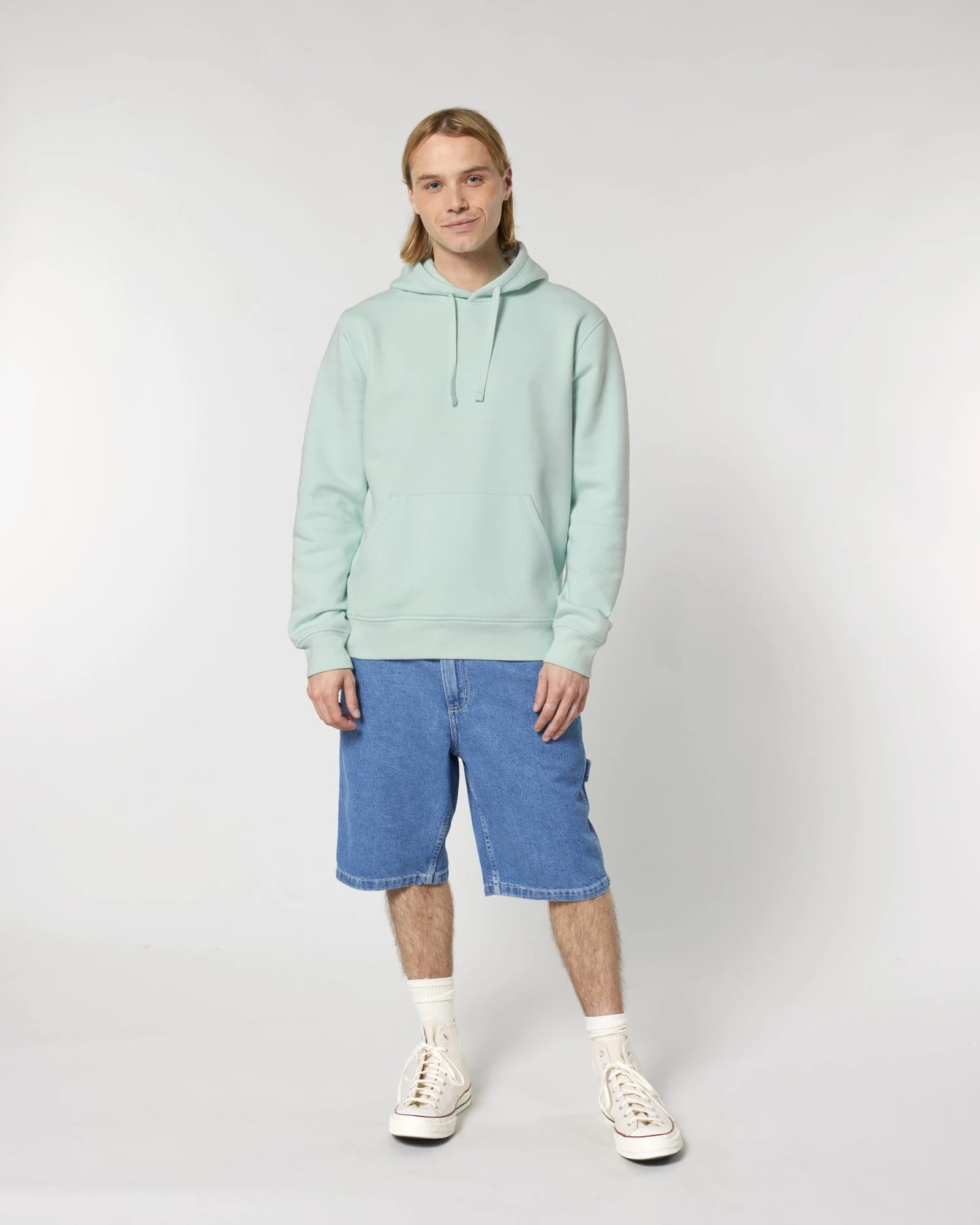 Unisex-Hoodie aus Bio-Baumwolle Stanley/Stella Drummer zum Personalisieren - Karibisches Blau