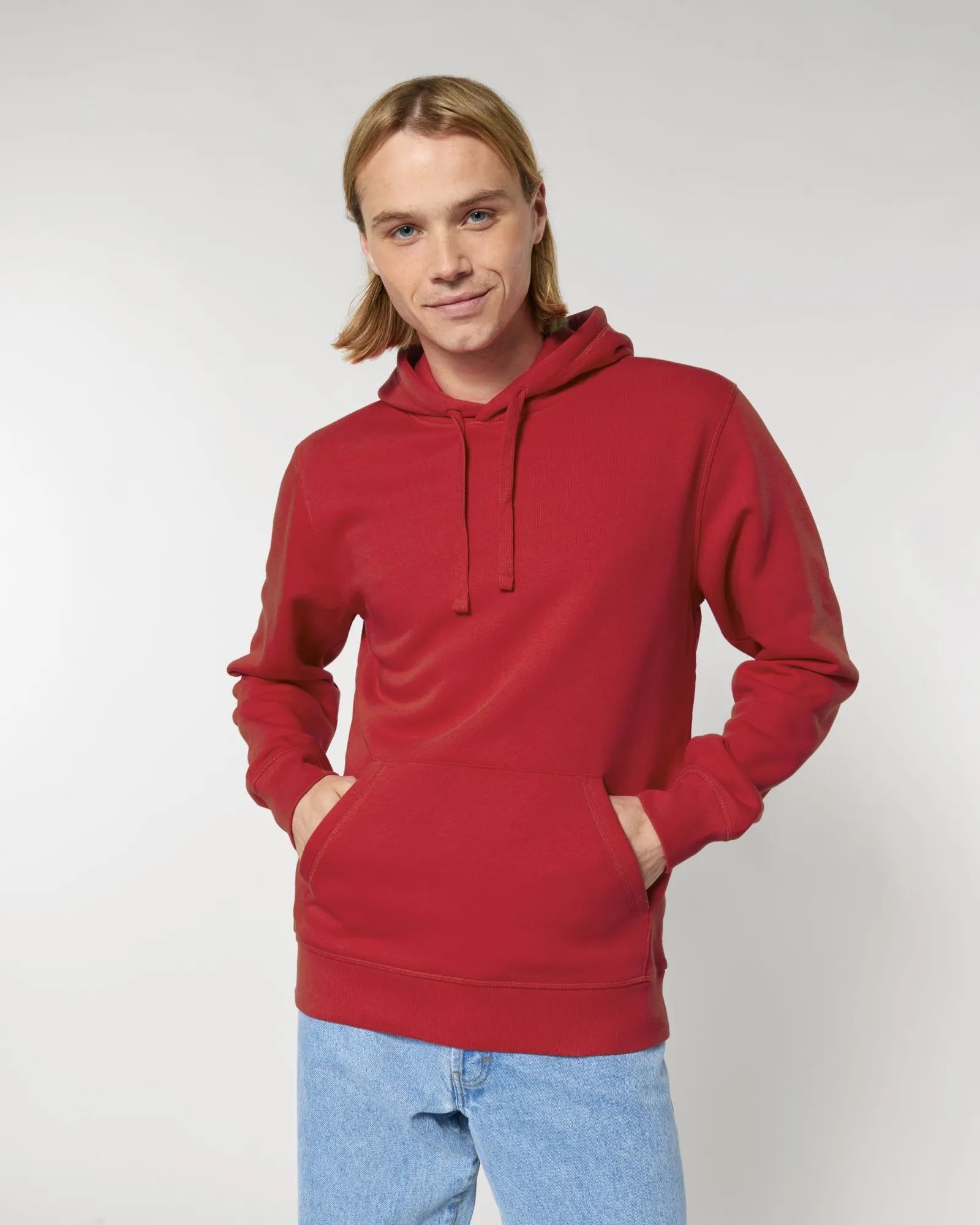 Unisex-Hoodie aus Bio-Baumwolle Stanley/Stella Drummer zum Personalisieren - Rot