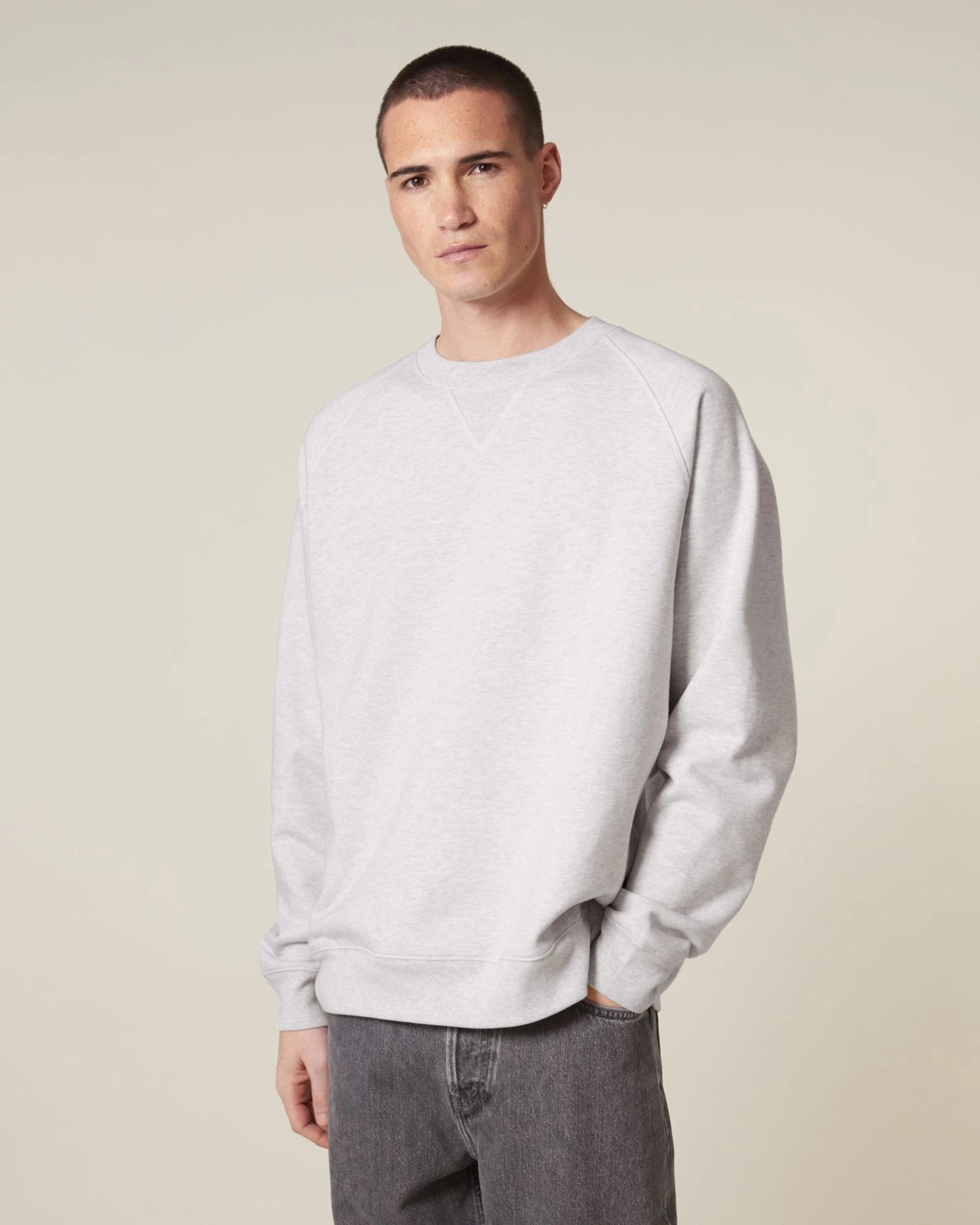 Sweatshirt unisex Bio-Baumwolle Stanley/Stella Knoxer zum Personalisieren - Kühles Melange Grau