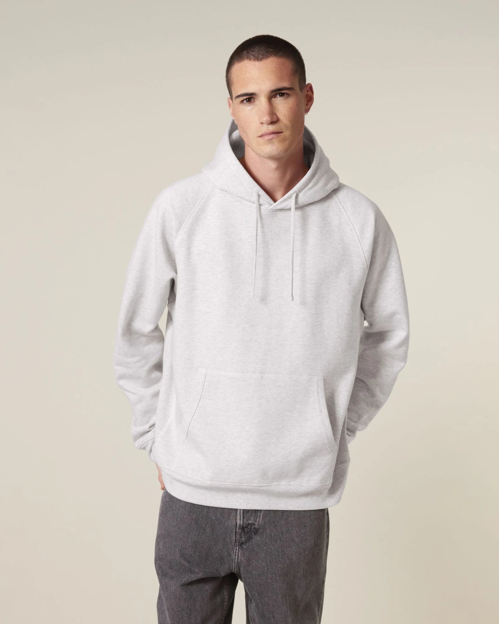 Hoodie Bio-Baumwolle Stanley/Stella Striker zum Personalisieren - Kühles Melange Grau