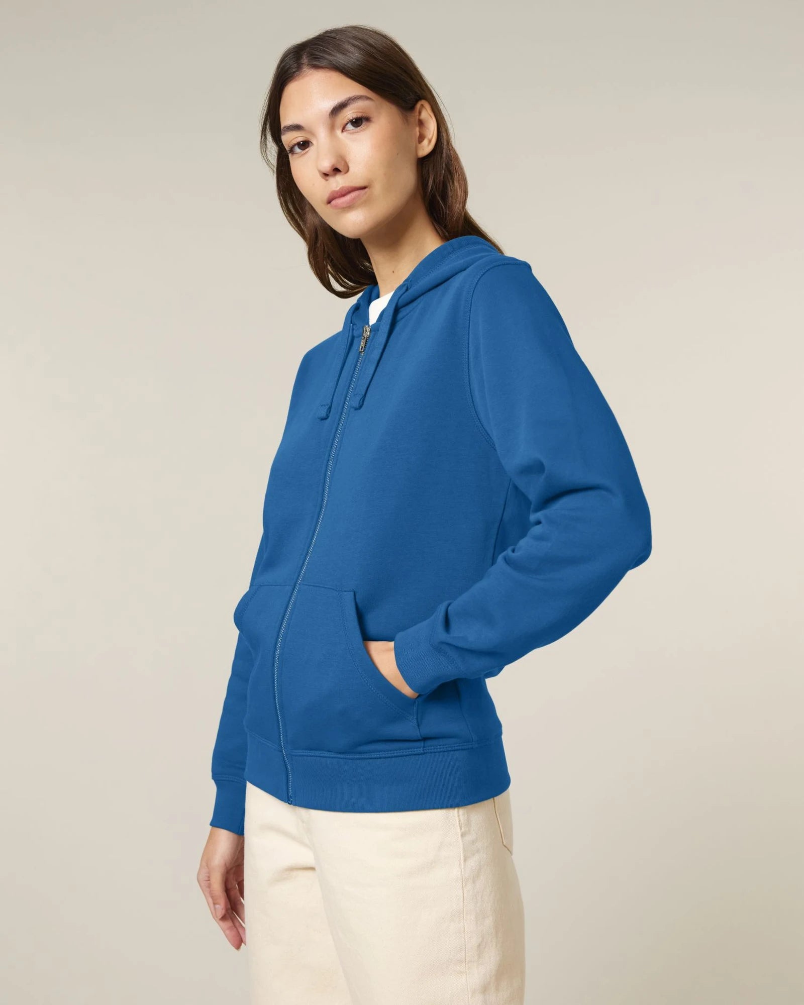 Sweatshirt zippbar Stanley/Stella zum Personalisieren - Königsblau