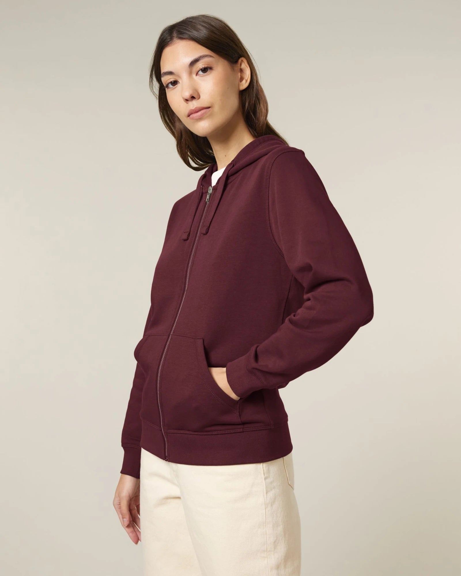 Sweatshirt zippbar Stanley/Stella zum Personalisieren - Bordeaux
