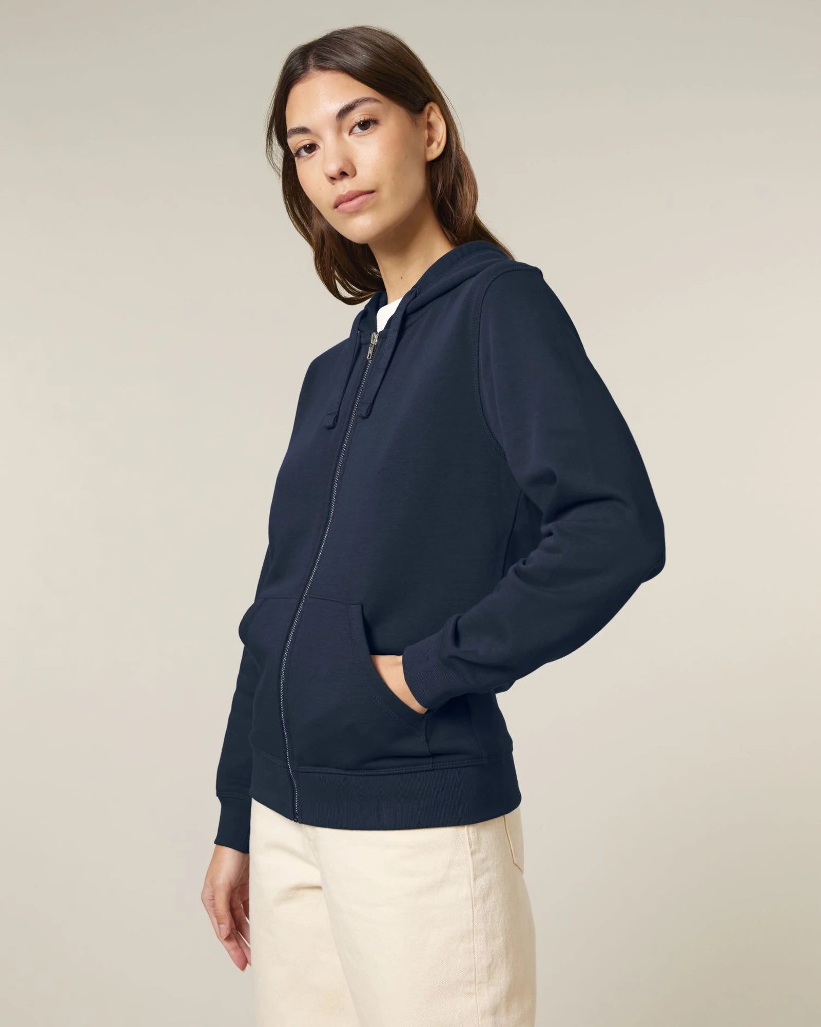 Sweatshirt zippbar Stanley/Stella zum Personalisieren - Französische Marine
