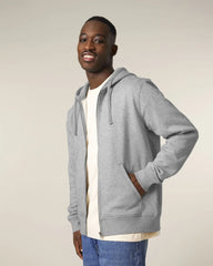 Sweatshirt zippbar Stanley/Stella zum Personalisieren - Mélange Grau