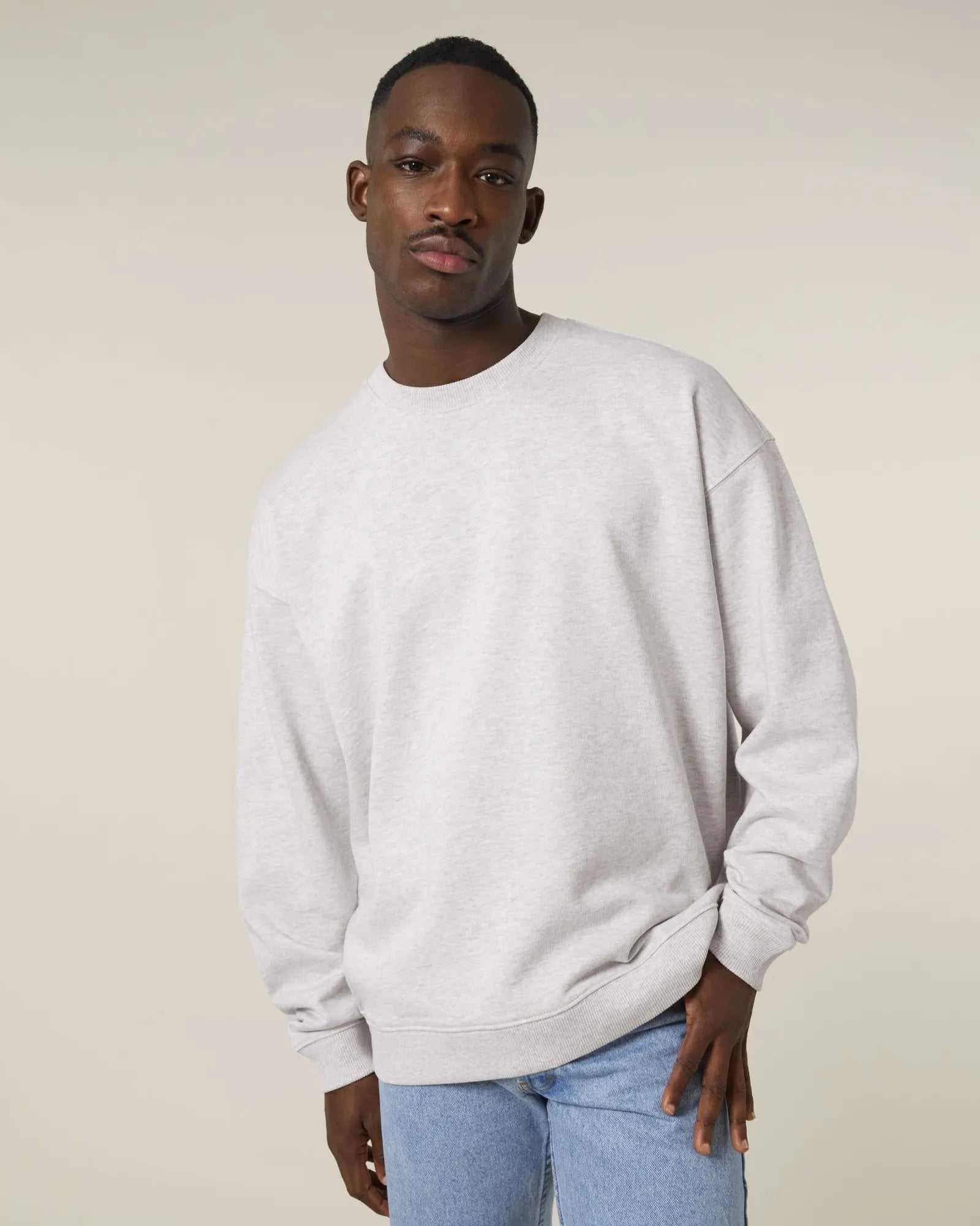 Sweatshirt Bio-Baumwolle Stanley/Stella Radder 2.0 zum Personalisieren - Kühles Melange Grau