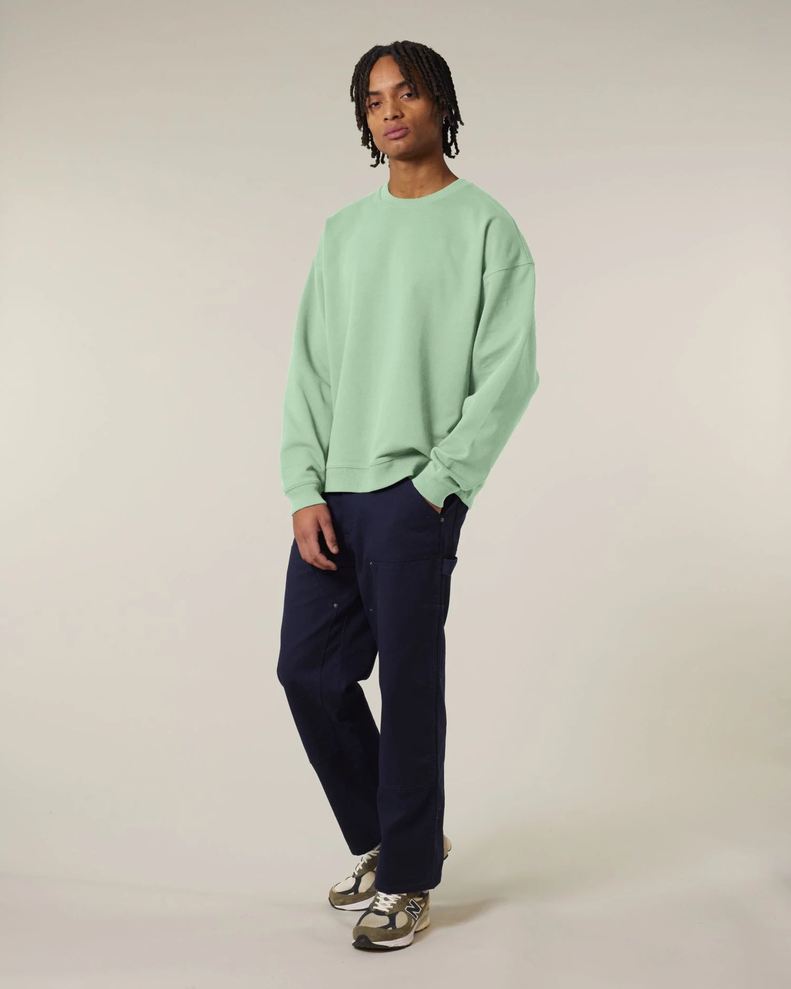 Sweatshirt Bio-Baumwolle Stanley/Stella Radder 2.0 zum Personalisieren - Nebel Jade