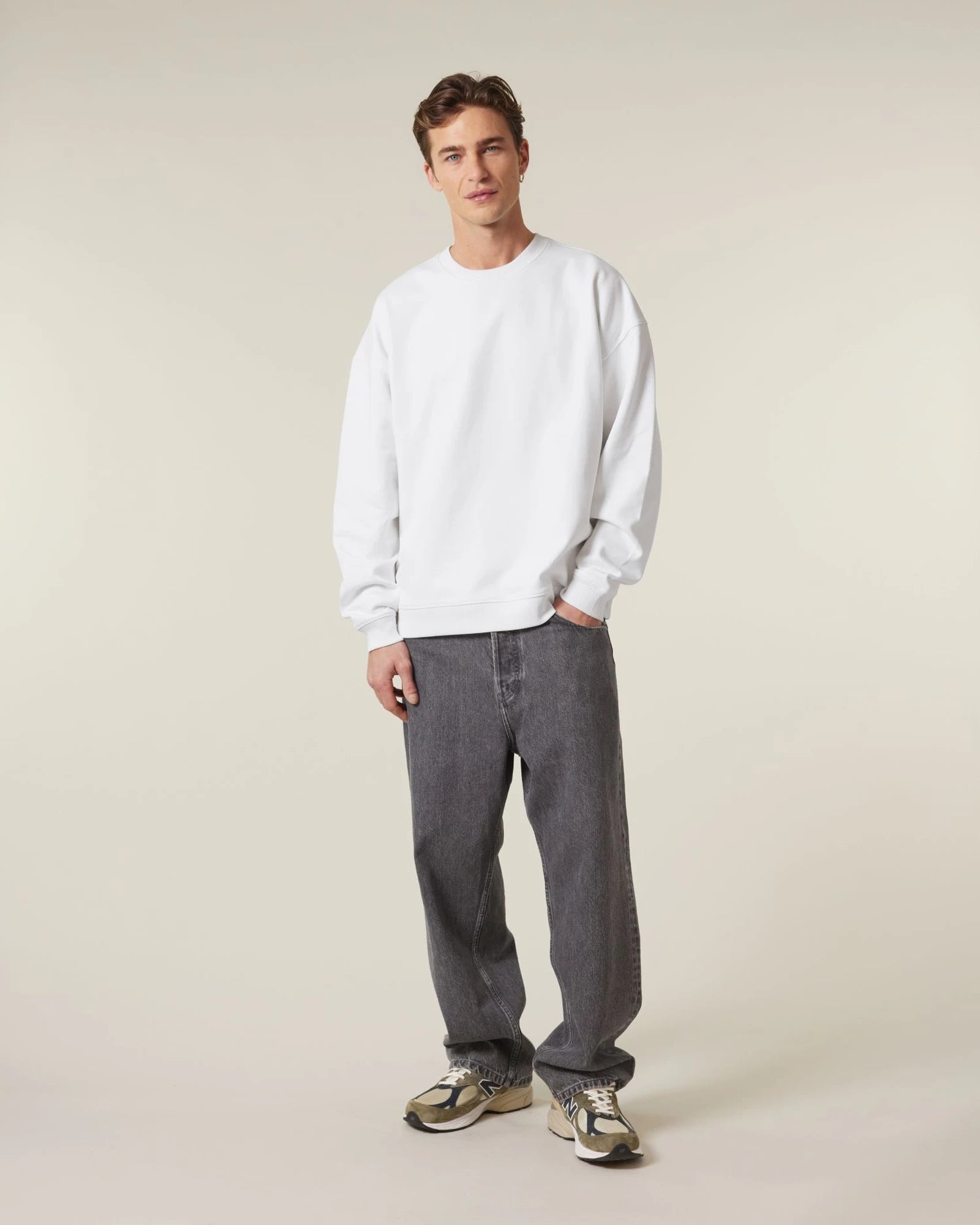Sweatshirt Bio-Baumwolle Stanley/Stella Radder 2.0 zum Personalisieren - Weiß