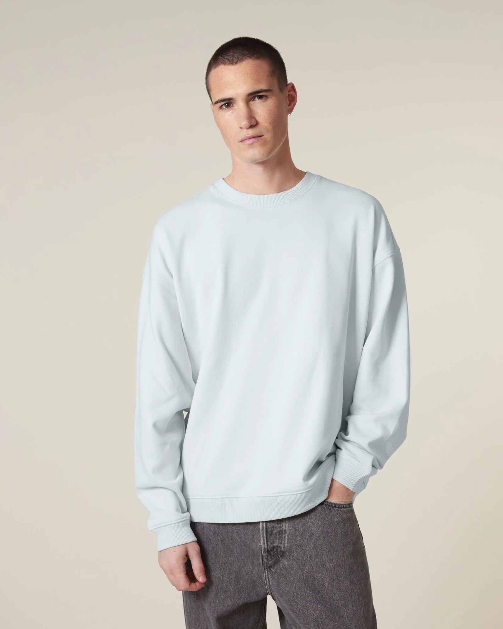 Sweatshirt Bio-Baumwolle Stanley/Stella Radder 2.0 zum Personalisieren - Blaues Eis