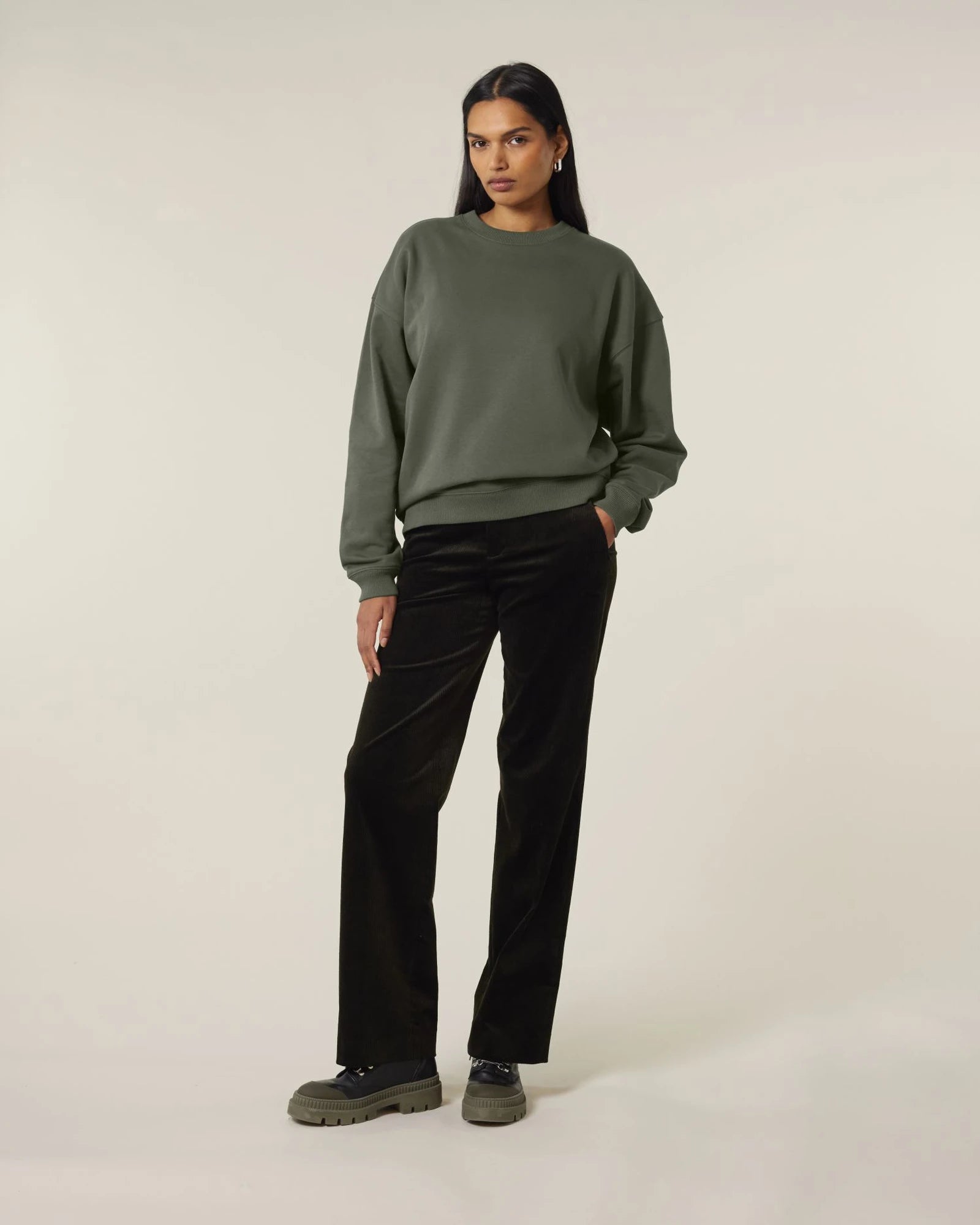 Sweatshirt Bio-Baumwolle Stanley/Stella Radder 2.0 zum Personalisieren - Khaki