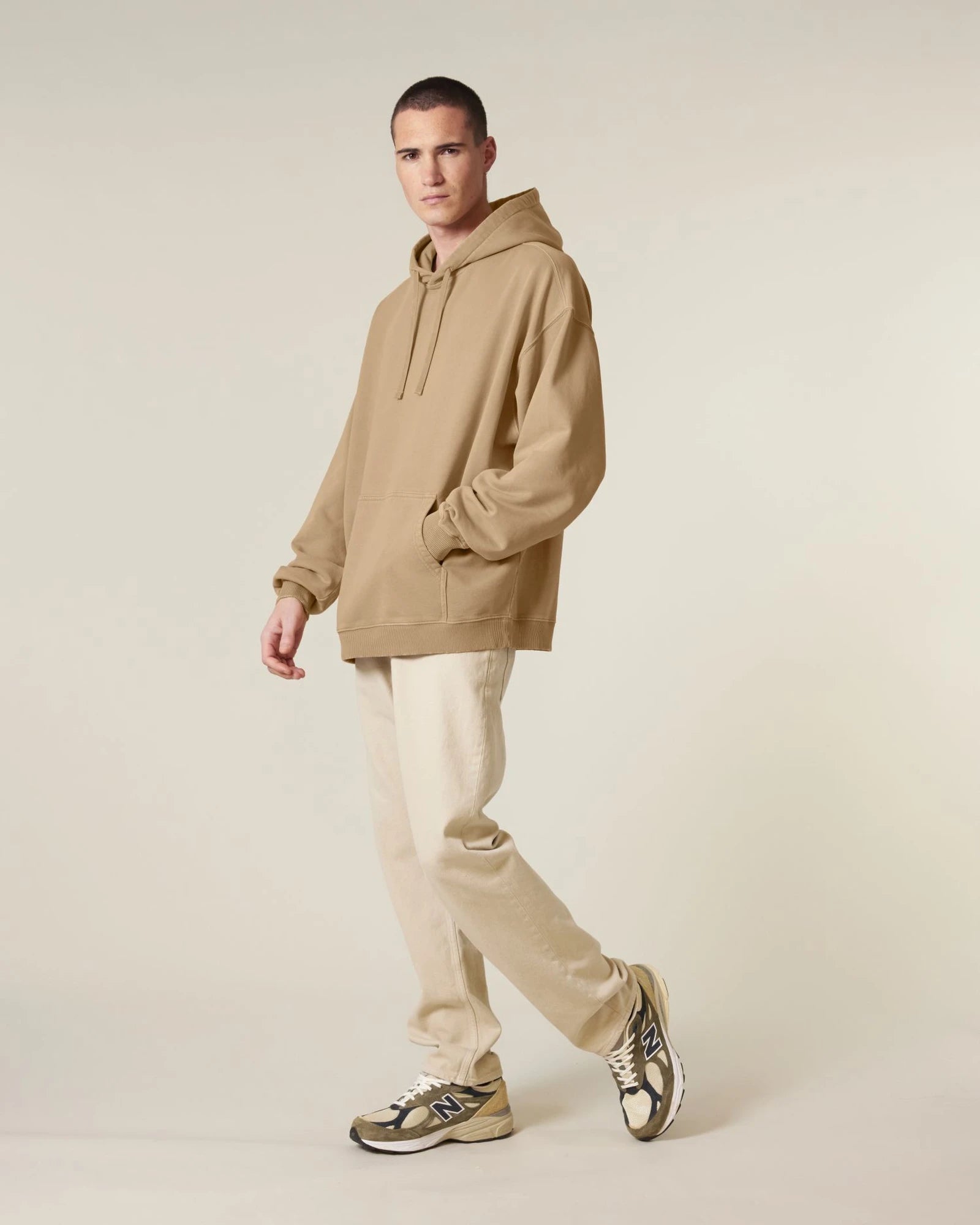 Hoodie Oversized Bio-Baumwolle Stanley/Stella Slammer 2.0 zum Personalisieren - G. Gefärbt Latte