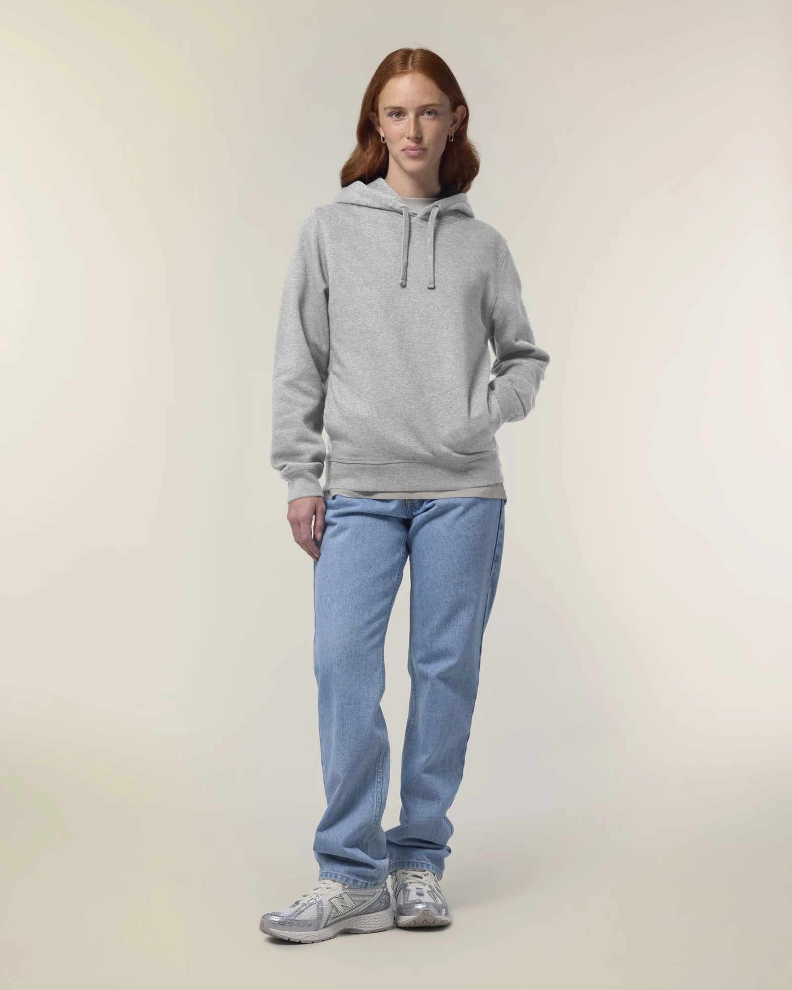 Hoodie Bio-Baumwolle Stanley/Stella Sounder zum Personalisieren - Mélange Grau