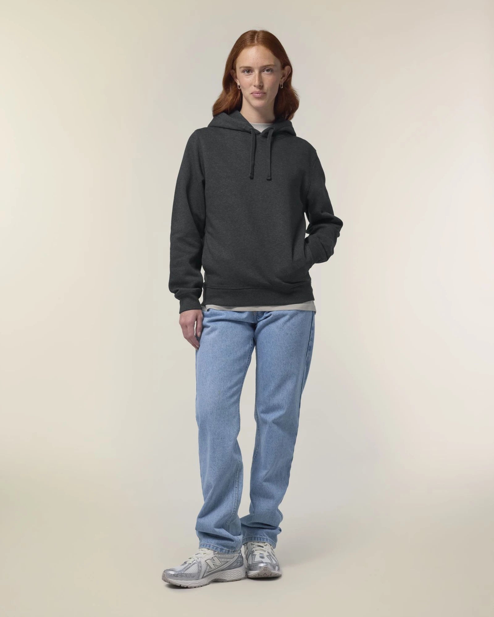 Hoodie Bio-Baumwolle Stanley/Stella Sounder zum Personalisieren - Dunkel Heather Grau