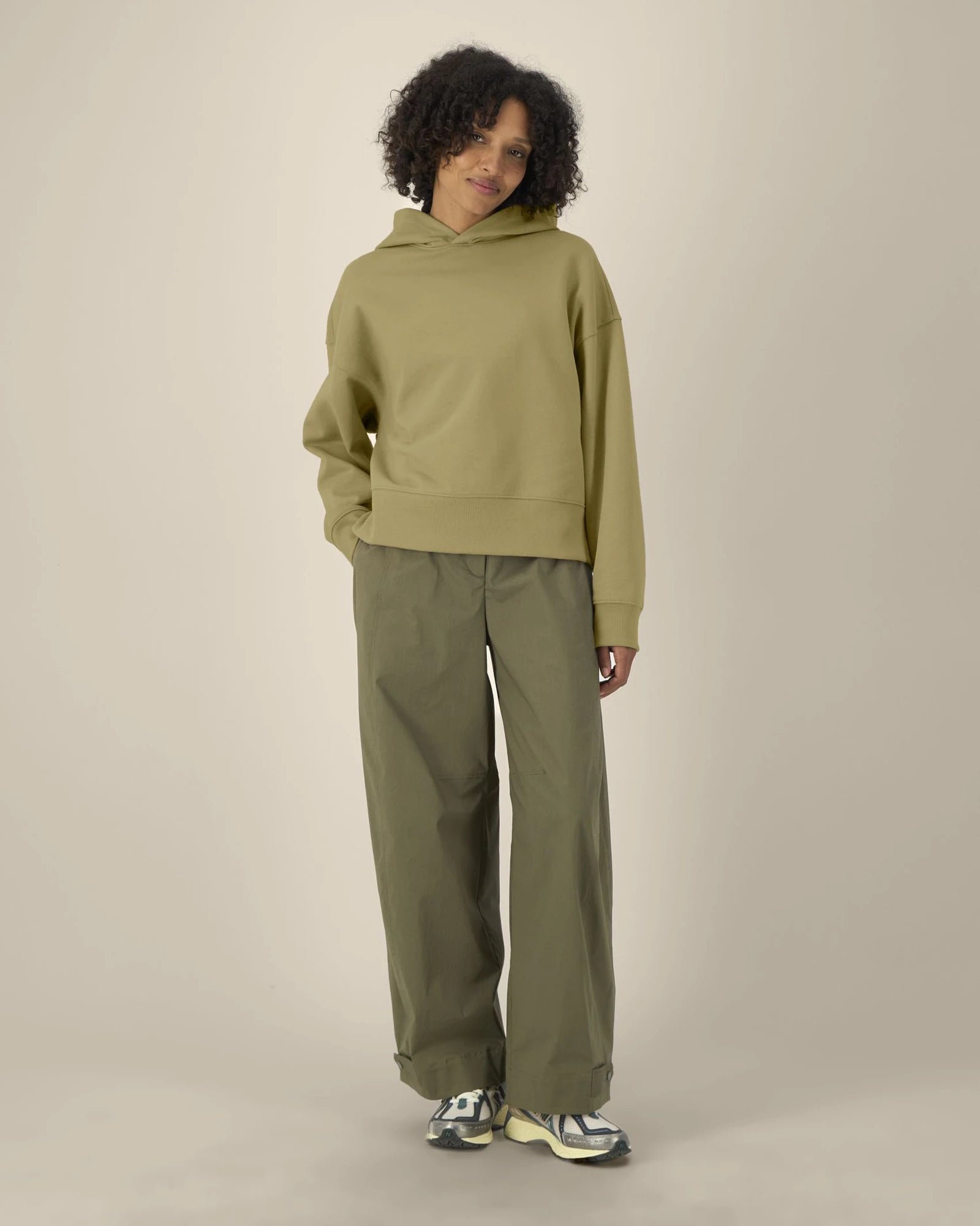 Hoodie Bio-Baumwolle Stanley/Stella Voicer zum Personalisieren - Verblasstes Oliv