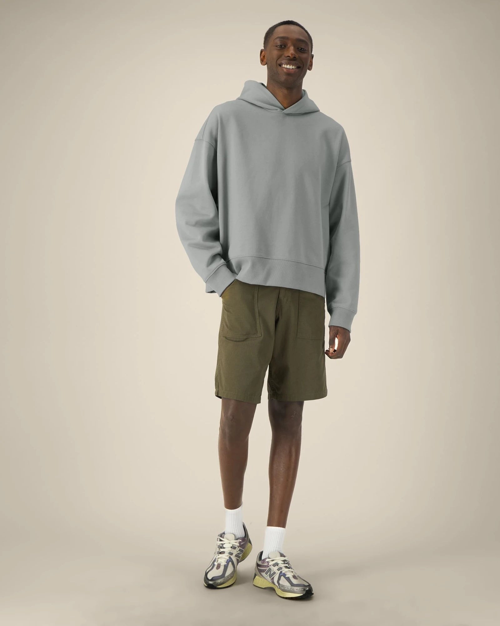 Hoodie Bio-Baumwolle Stanley/Stella Voicer zum Personalisieren - Nebelgrau