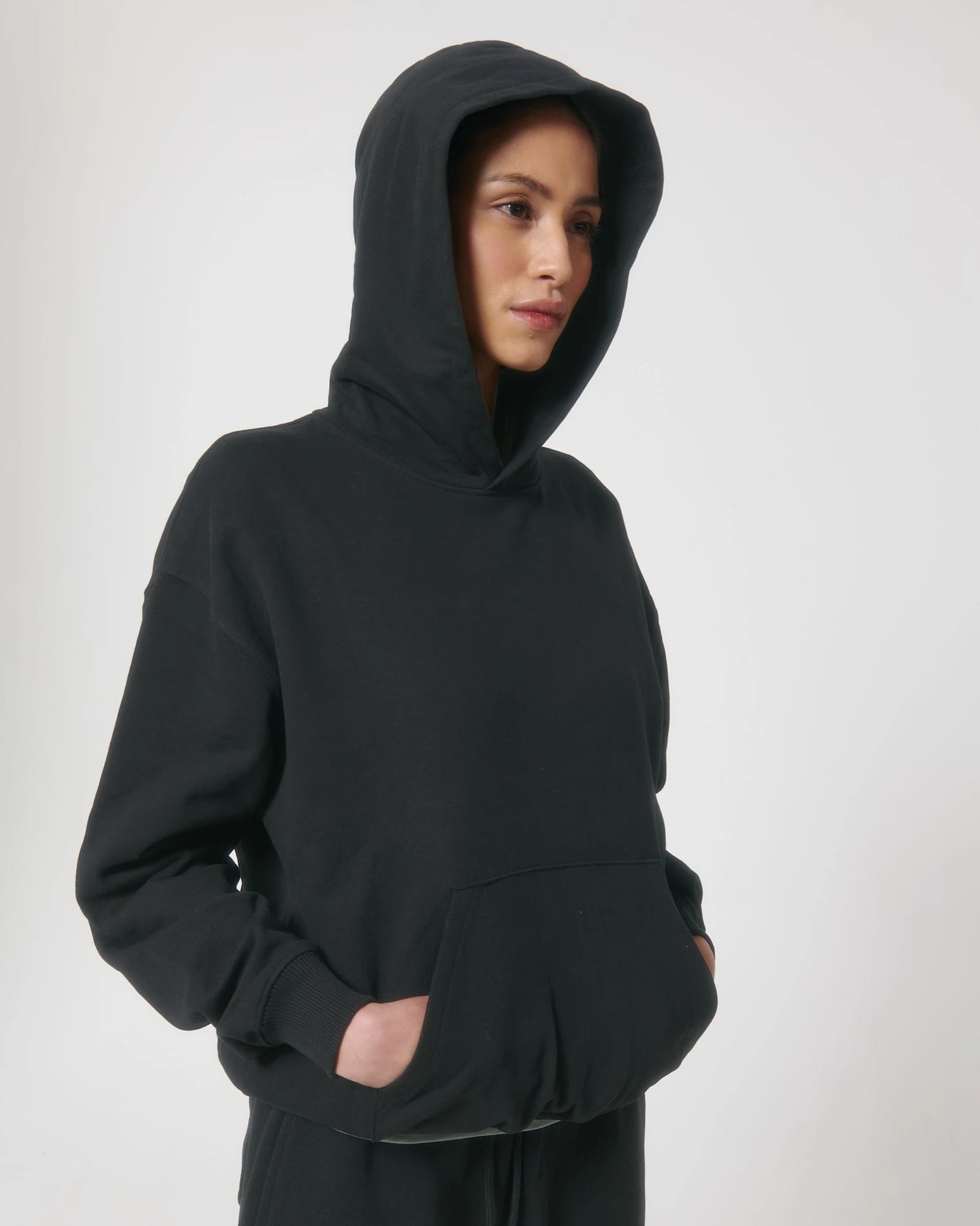 Hoodie Bio-Baumwolle Stanley/Stella Cooper zum Personalisieren - Schwarz