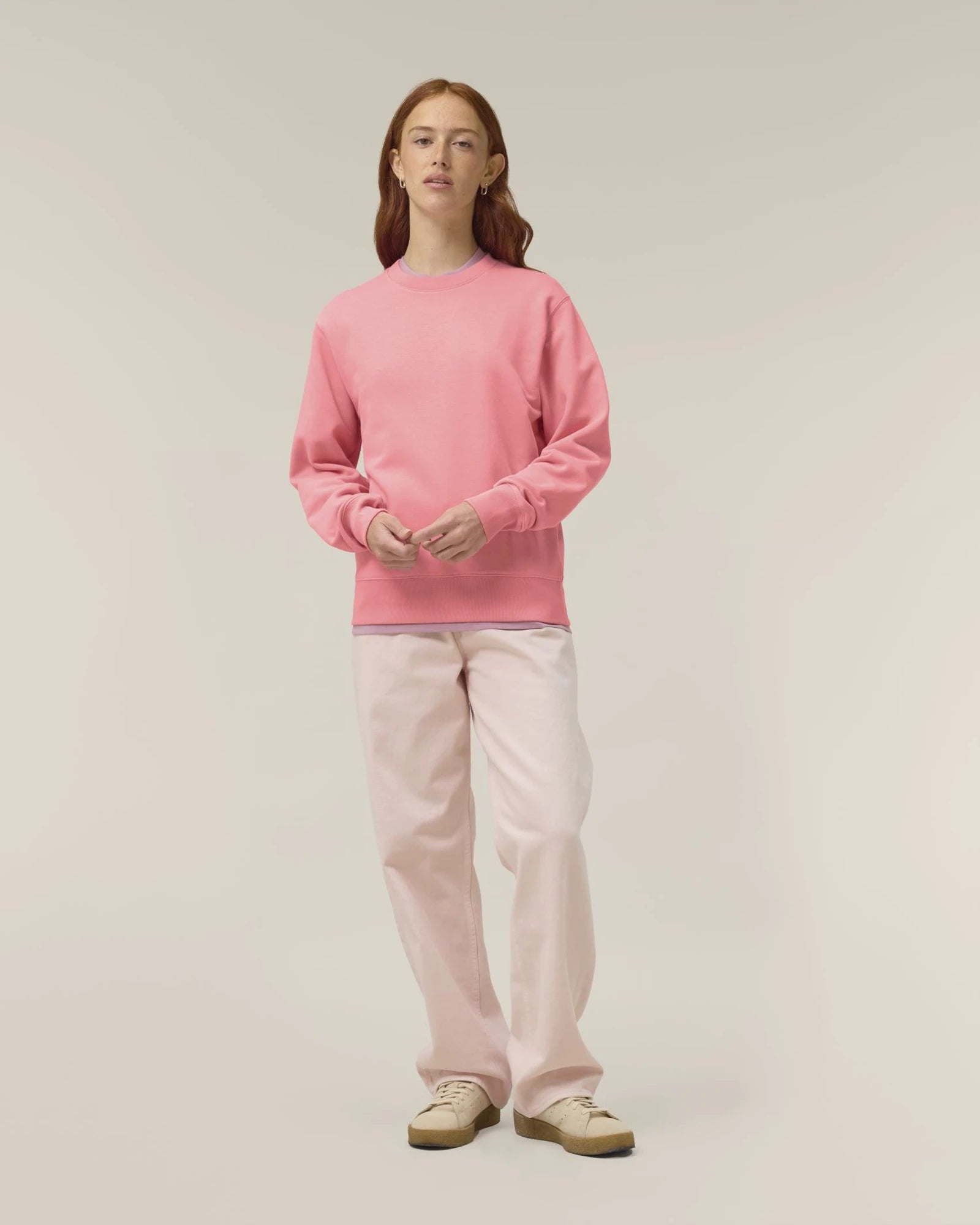 Sweatshirt Bio-Baumwolle Stanley/Stella Matcher zum Personalisieren - Rosa Freude