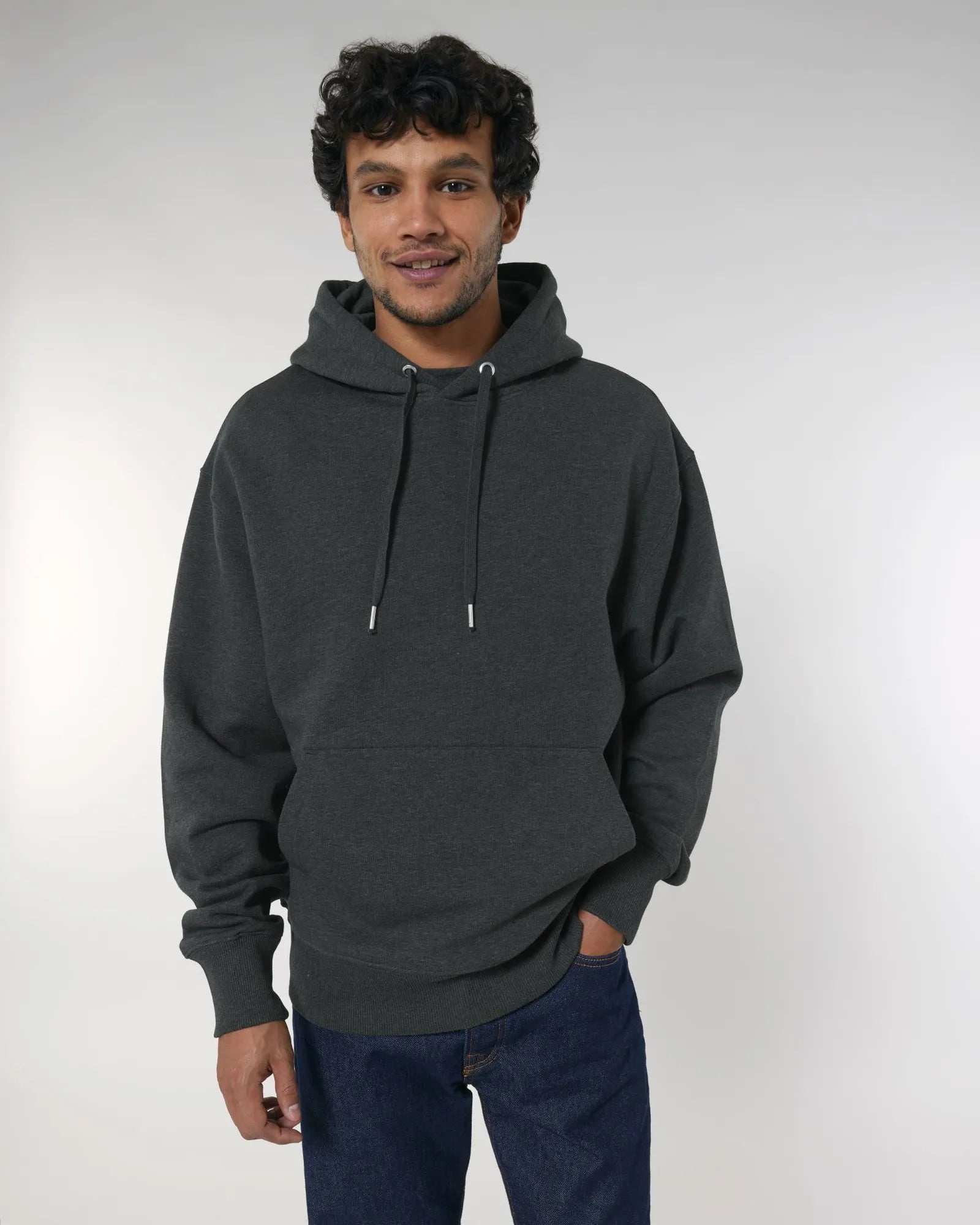 Hoodie Bio-Baumwolle Stanley/Stella Slammer zum Personalisieren - Dunkel Heather Grau