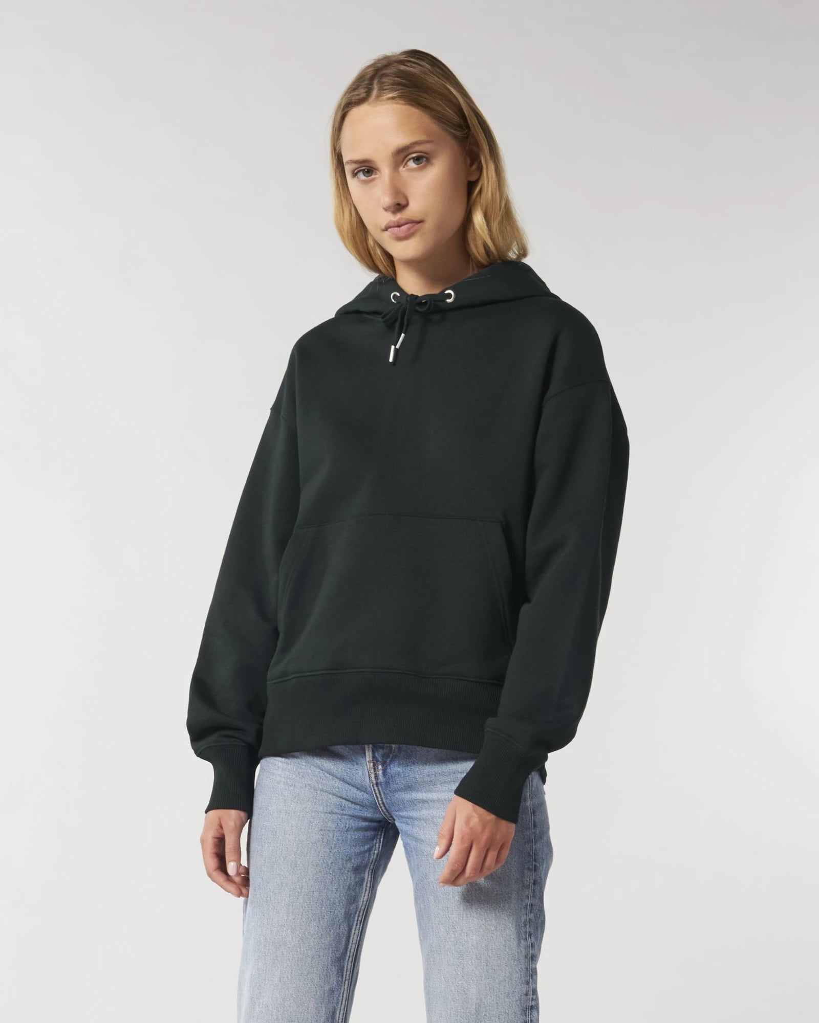 Hoodie Oversized Bio-Baumwolle Stanley/Stella Slammer zum Personalisieren - Schwarz