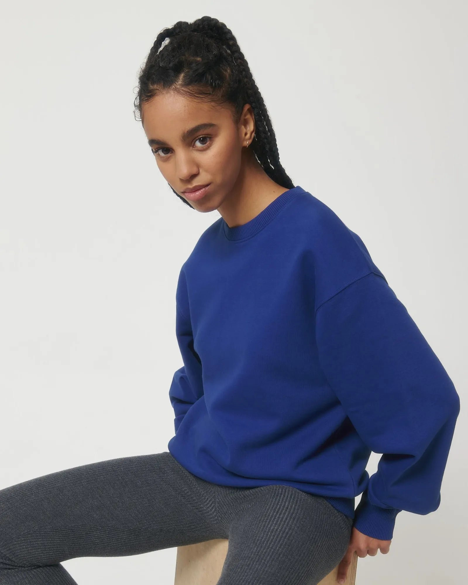Sweatshirt Bio-Baumwolle Stanley/Stella Radder zum Personalisieren - Arbeiter Blau