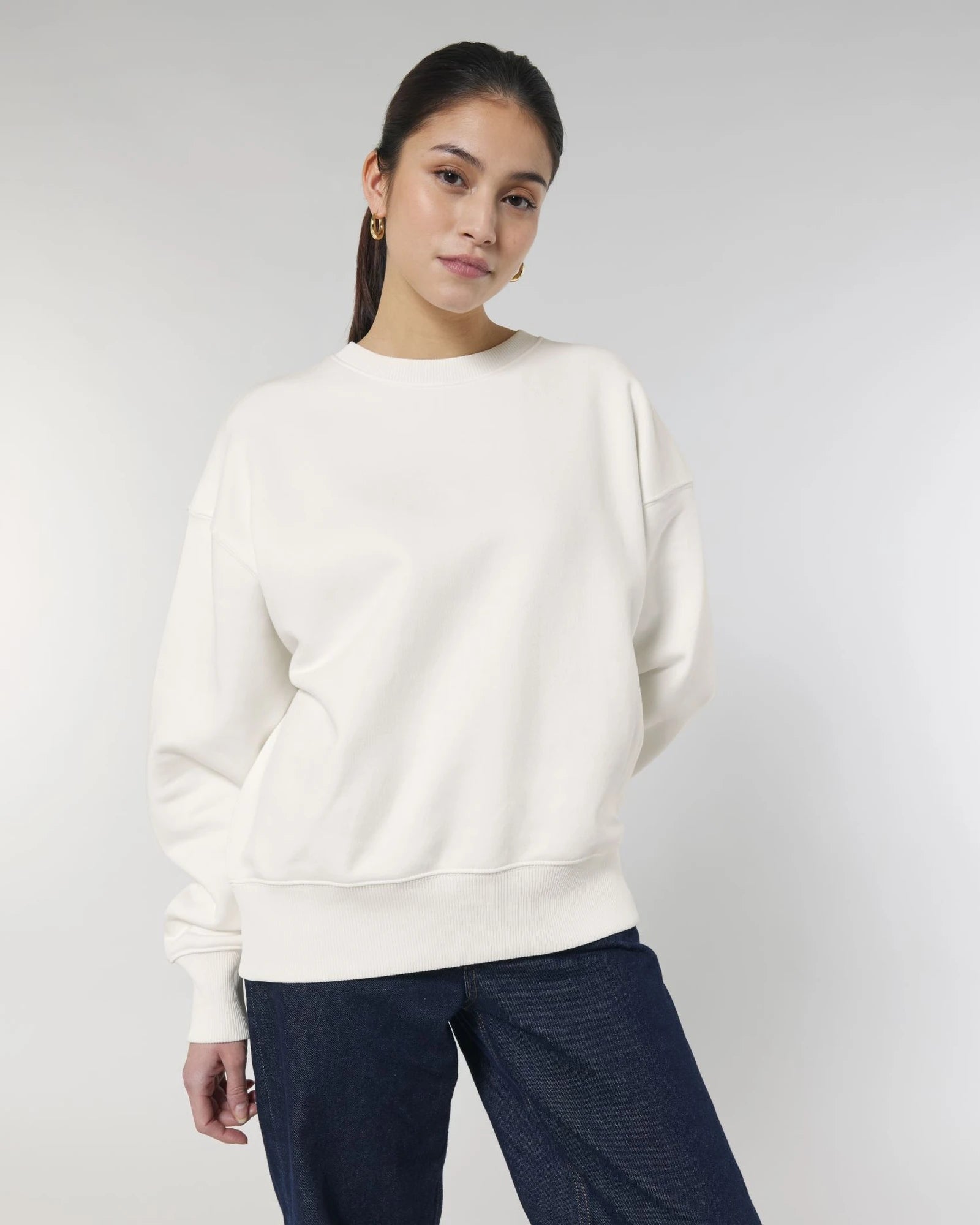 Sweatshirt Bio-Baumwolle Stanley/Stella Radder zum Personalisieren - Cremeweiß