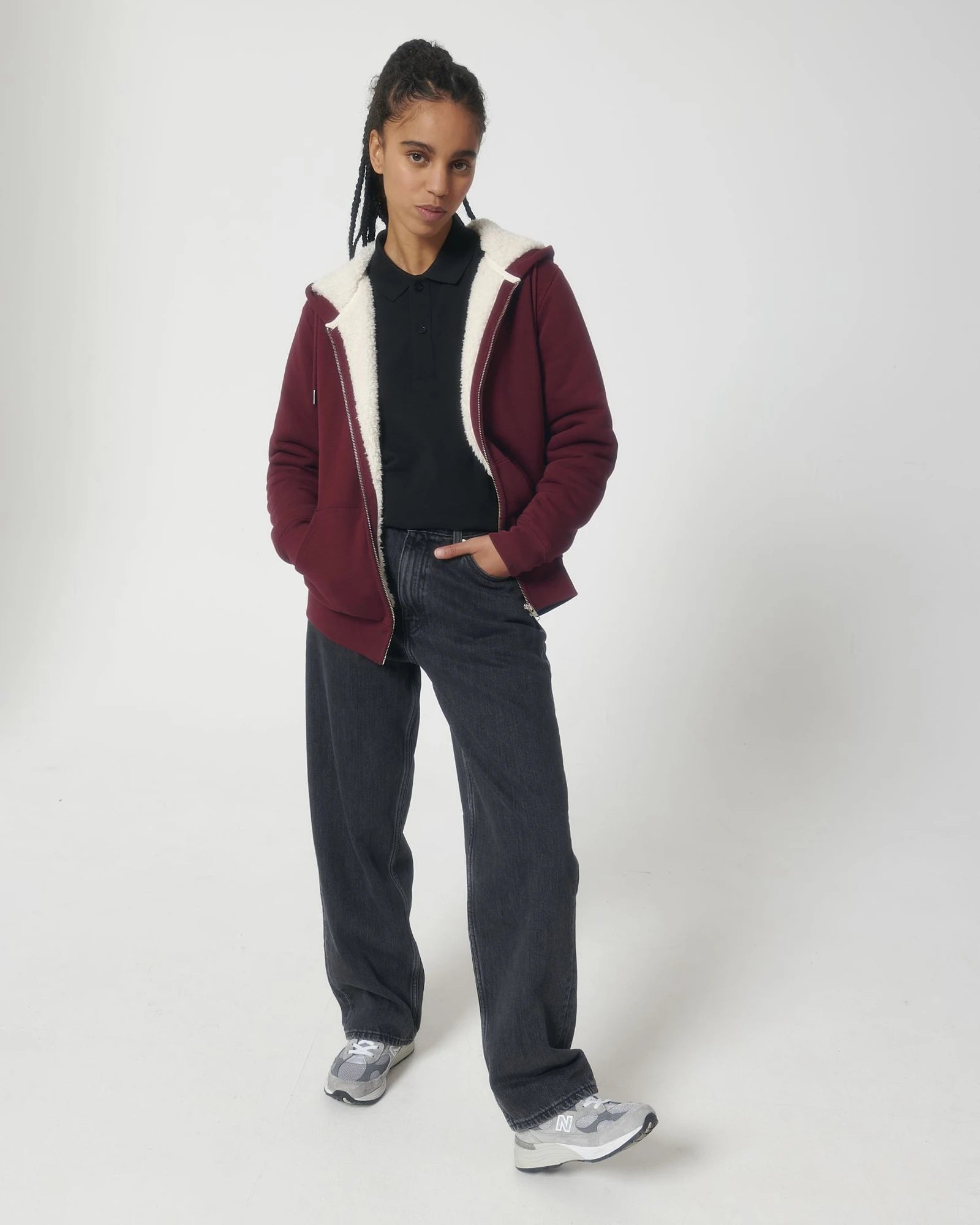 Sweatshirt zippbar Bio-Baumwolle Stanley/Stella Hygger zum Personalisieren - Bordeaux