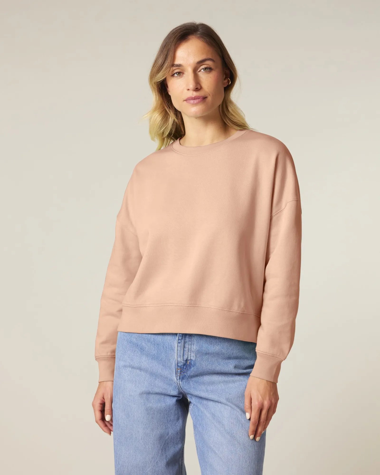 Sweatshirt Bio-Baumwolle Stanley/Stella Alma zum Personalisieren - Frisches Pfirsich