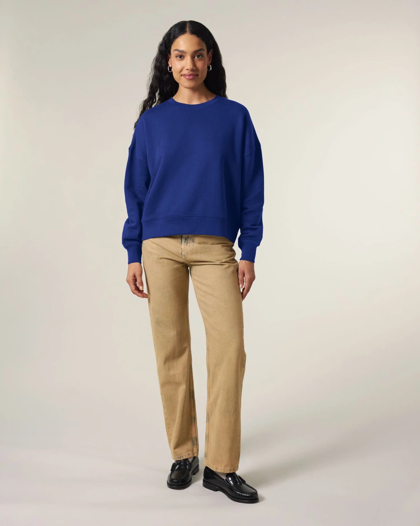 Sweatshirt Bio-Baumwolle Stanley/Stella Alma zum Personalisieren - Arbeiter Blau