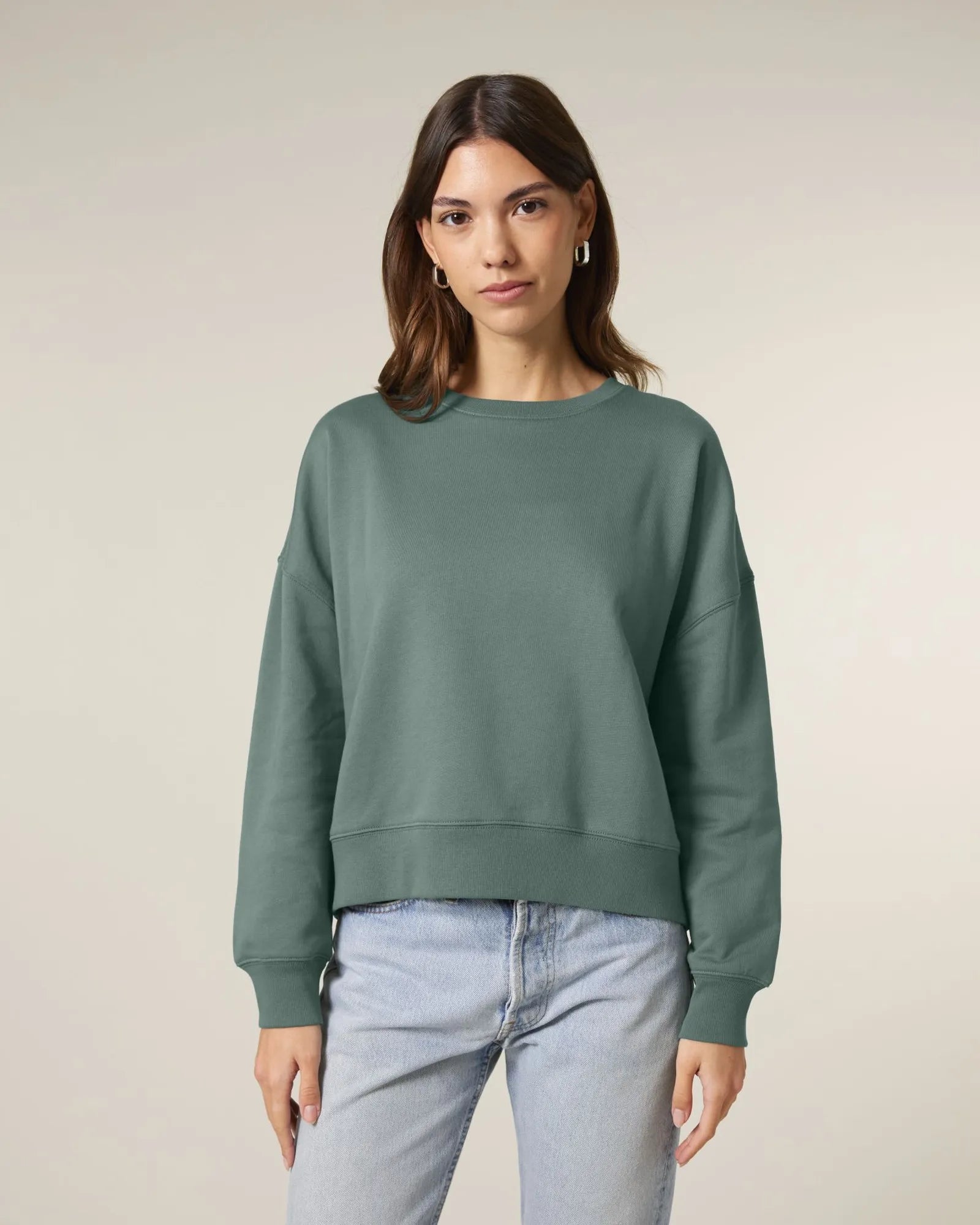Sweatshirt Bio-Baumwolle Stanley/Stella Alma zum Personalisieren - Grüne Bucht