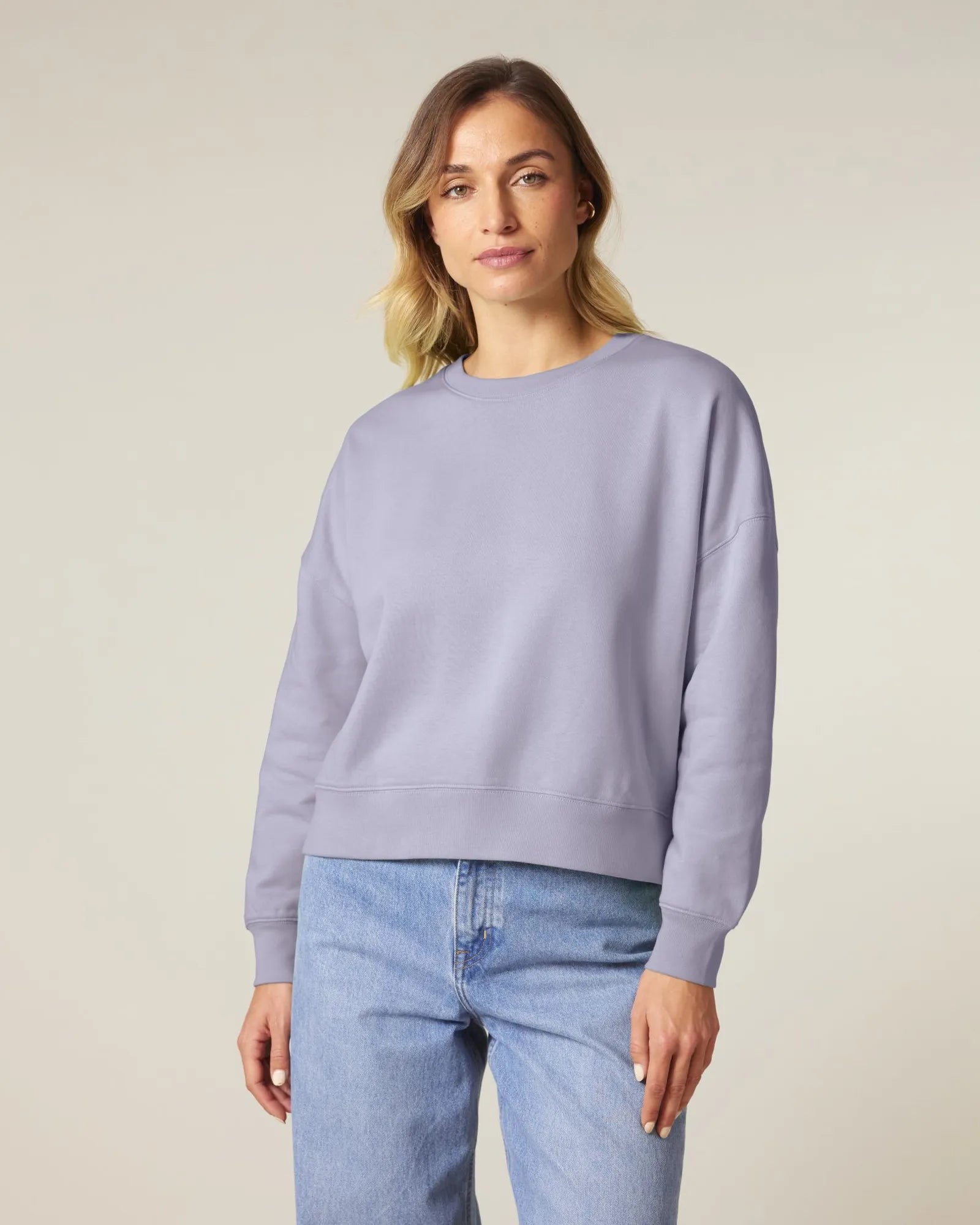 Sweatshirt Bio-Baumwolle Stanley/Stella Alma zum Personalisieren - Lavendel