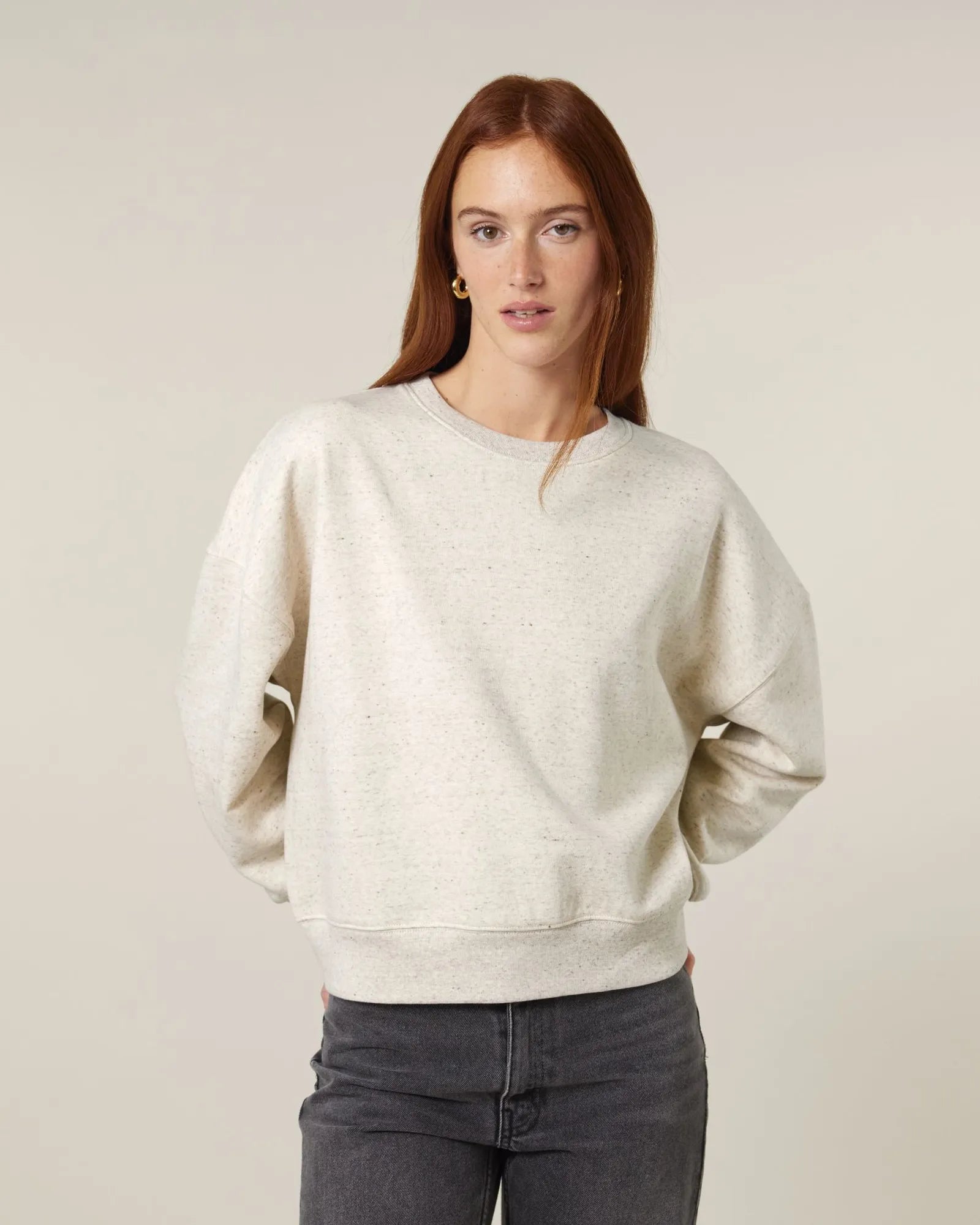 Sweatshirt Bio-Baumwolle Stanley/Stella Alma zum Personalisieren - Öko-Melange