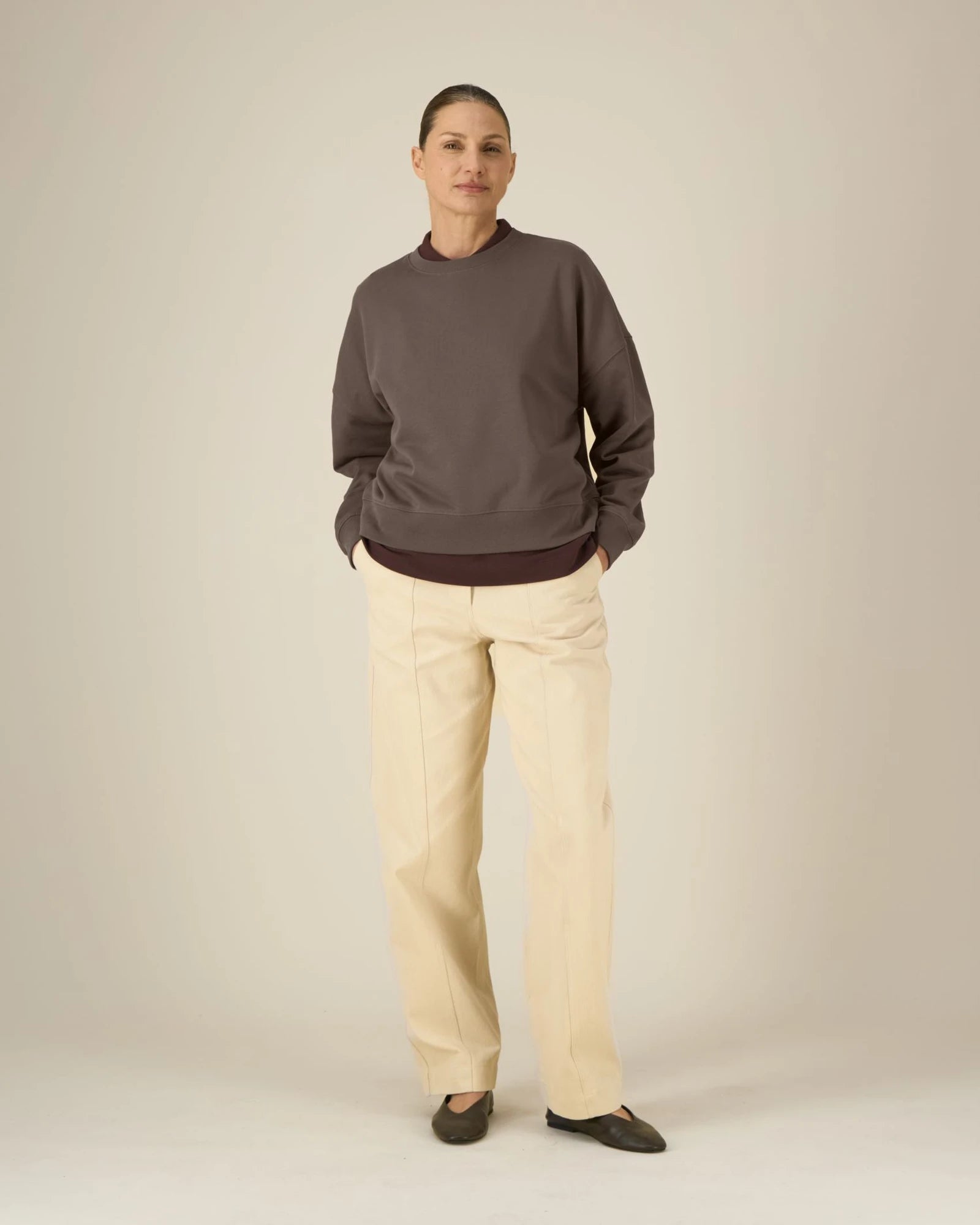 Sweatshirt Bio-Baumwolle Stanley/Stella Alma zum Personalisieren - Mokka