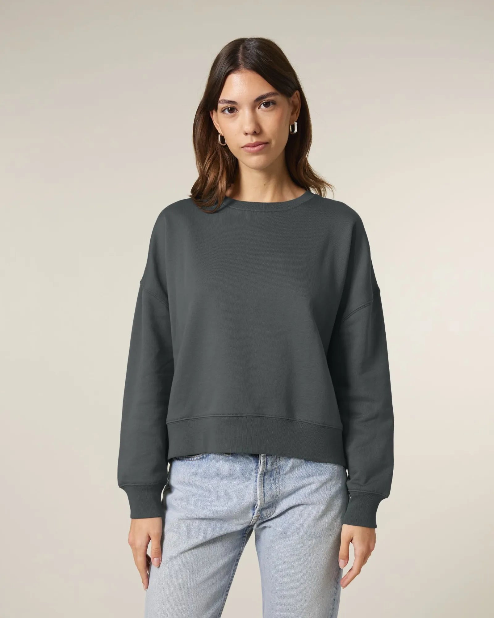 Sweatshirt Bio-Baumwolle Stanley/Stella Alma zum Personalisieren - Anthrazit