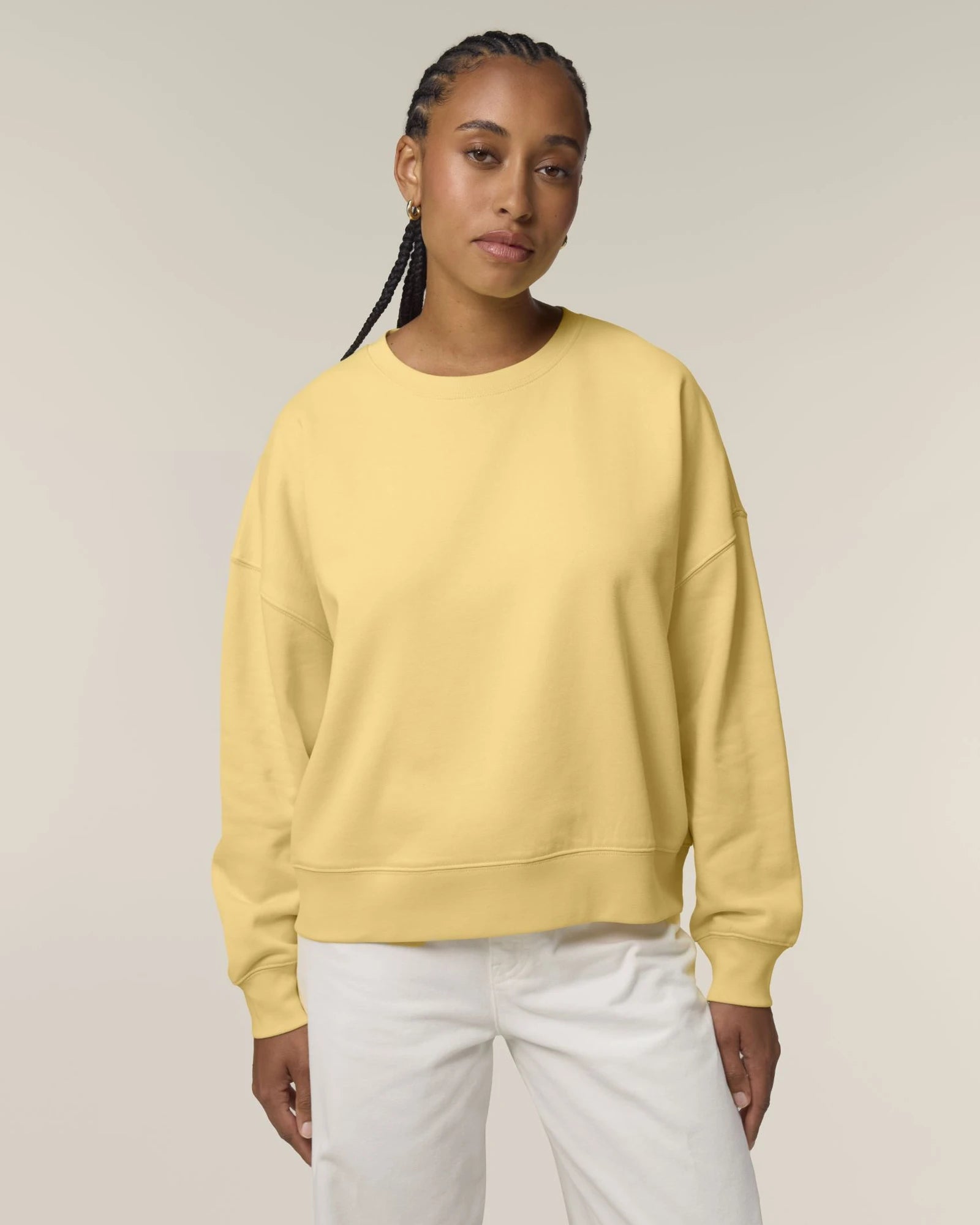 Sweatshirt Bio-Baumwolle Stanley/Stella Alma zum Personalisieren - Viva Gelb