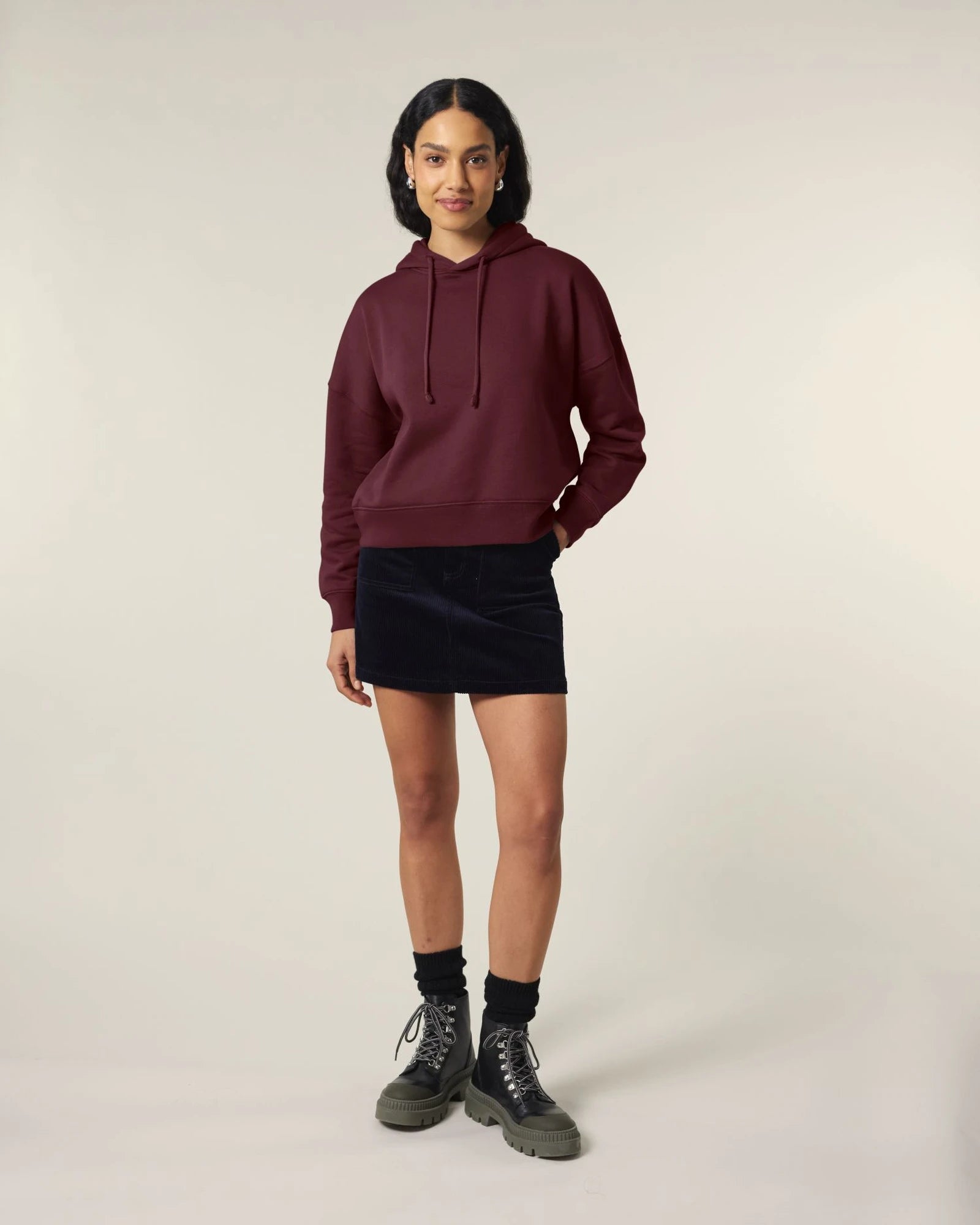 Hoodie Bio-Baumwolle Stanley/Stella Nora zum Personalisieren - Bordeaux