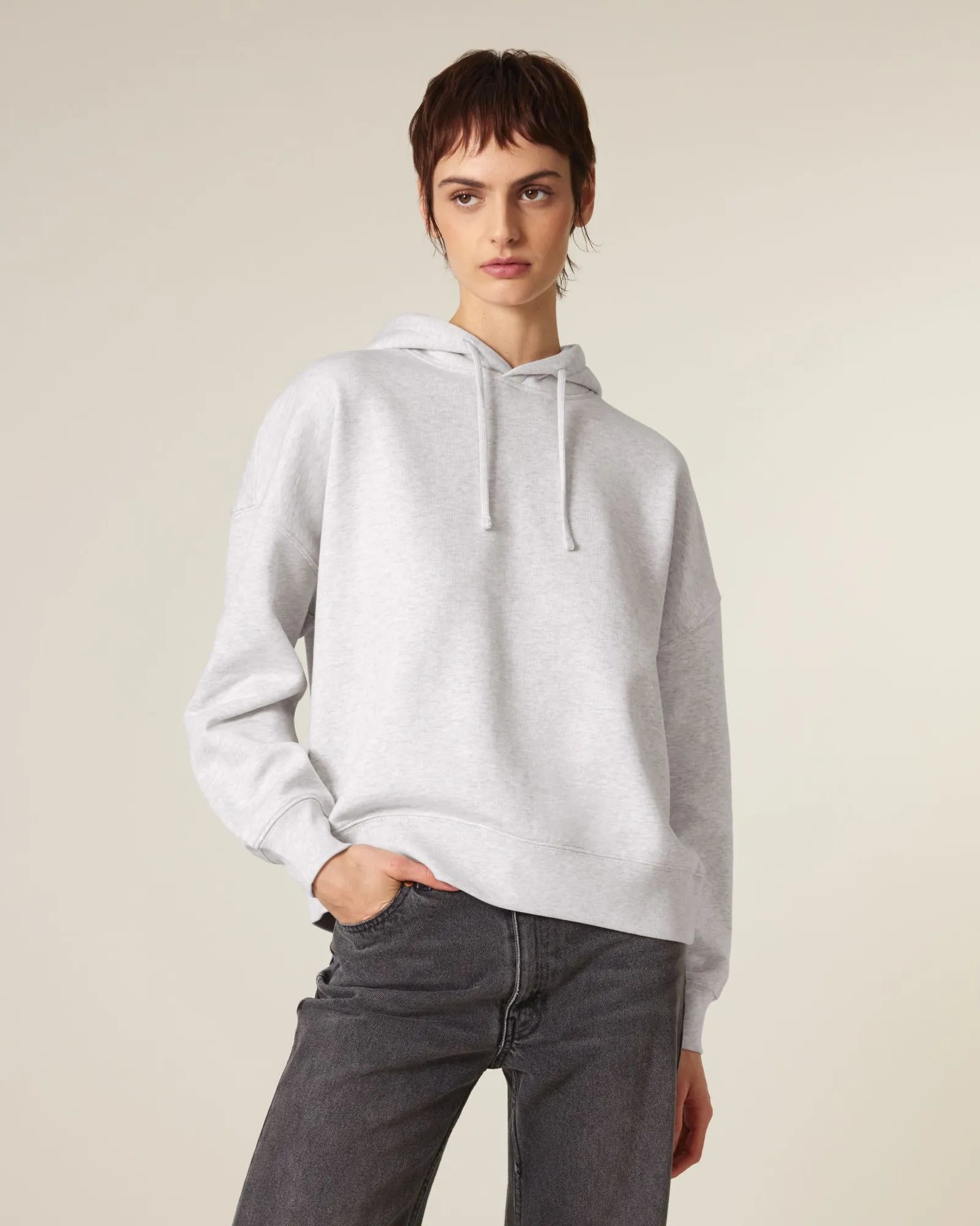 Hoodie Bio-Baumwolle Stanley/Stella Nora zum Personalisieren - Kühles Melange Grau