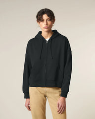 Sweatshirt zippbar Bio-Baumwolle Stanley/Stella Ida zum Personalisieren - Schwarz