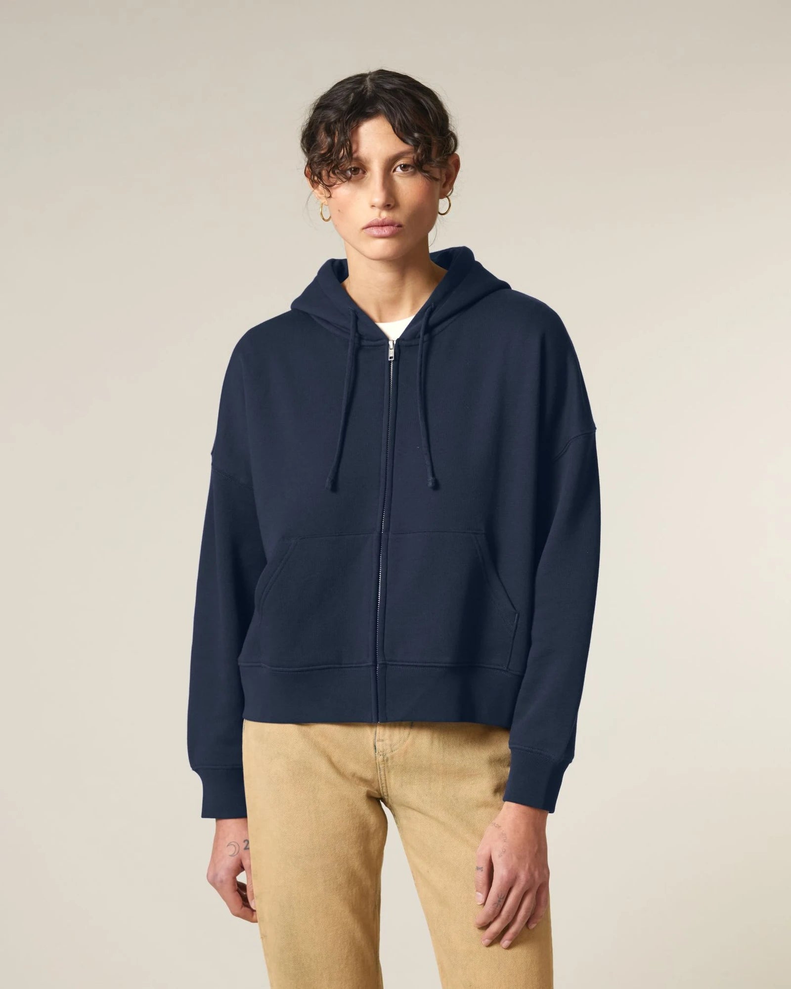 Sweatshirt zippbar Bio-Baumwolle Stanley/Stella Ida zum Personalisieren - Französische Marine