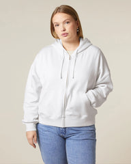 Sweatshirt zippbar Bio-Baumwolle Stanley/Stella Ida zum Personalisieren - Weiß