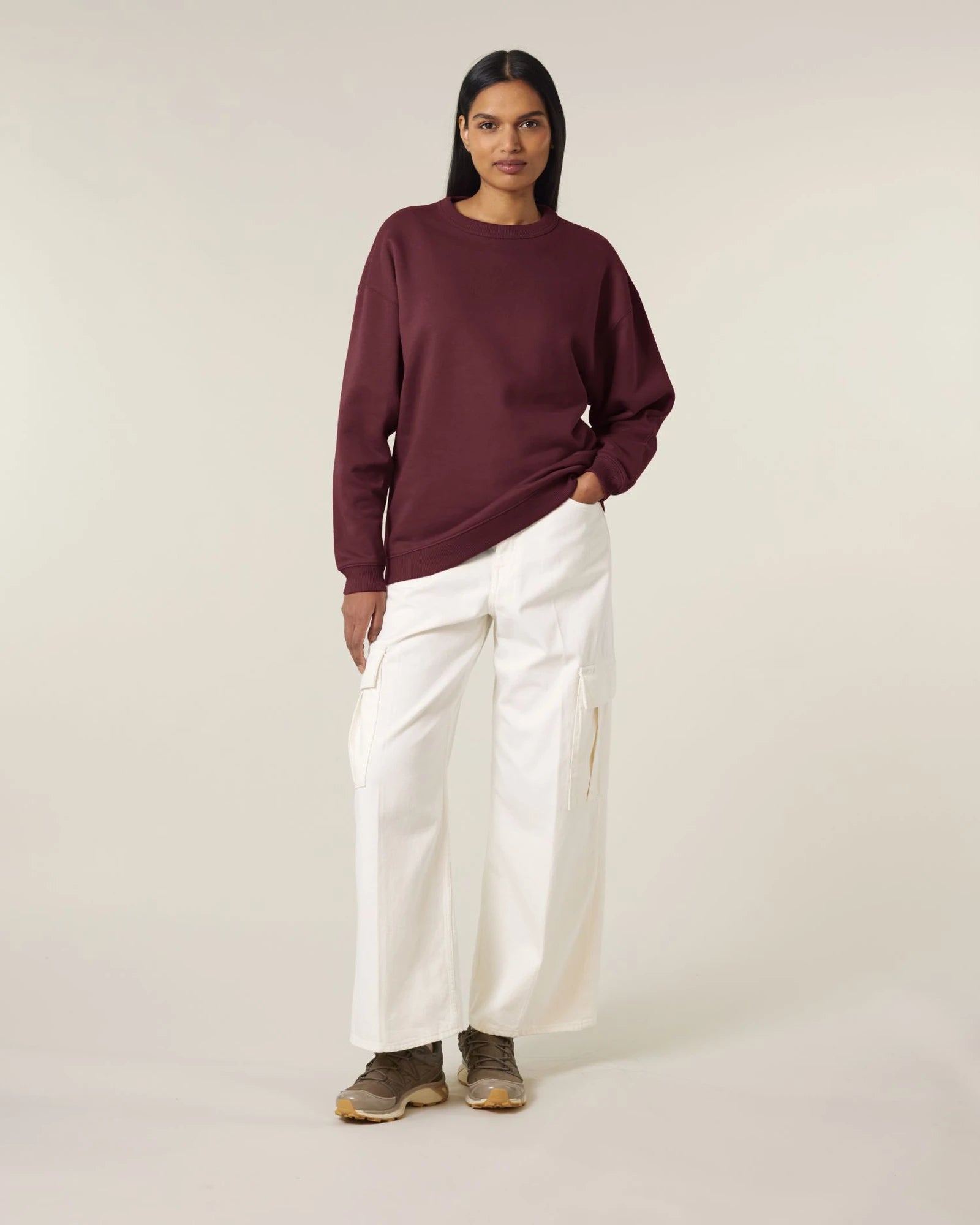 Sweatshirt Bio-Baumwolle Stanley/Stella Paloma zum Personalisieren - Bordeaux