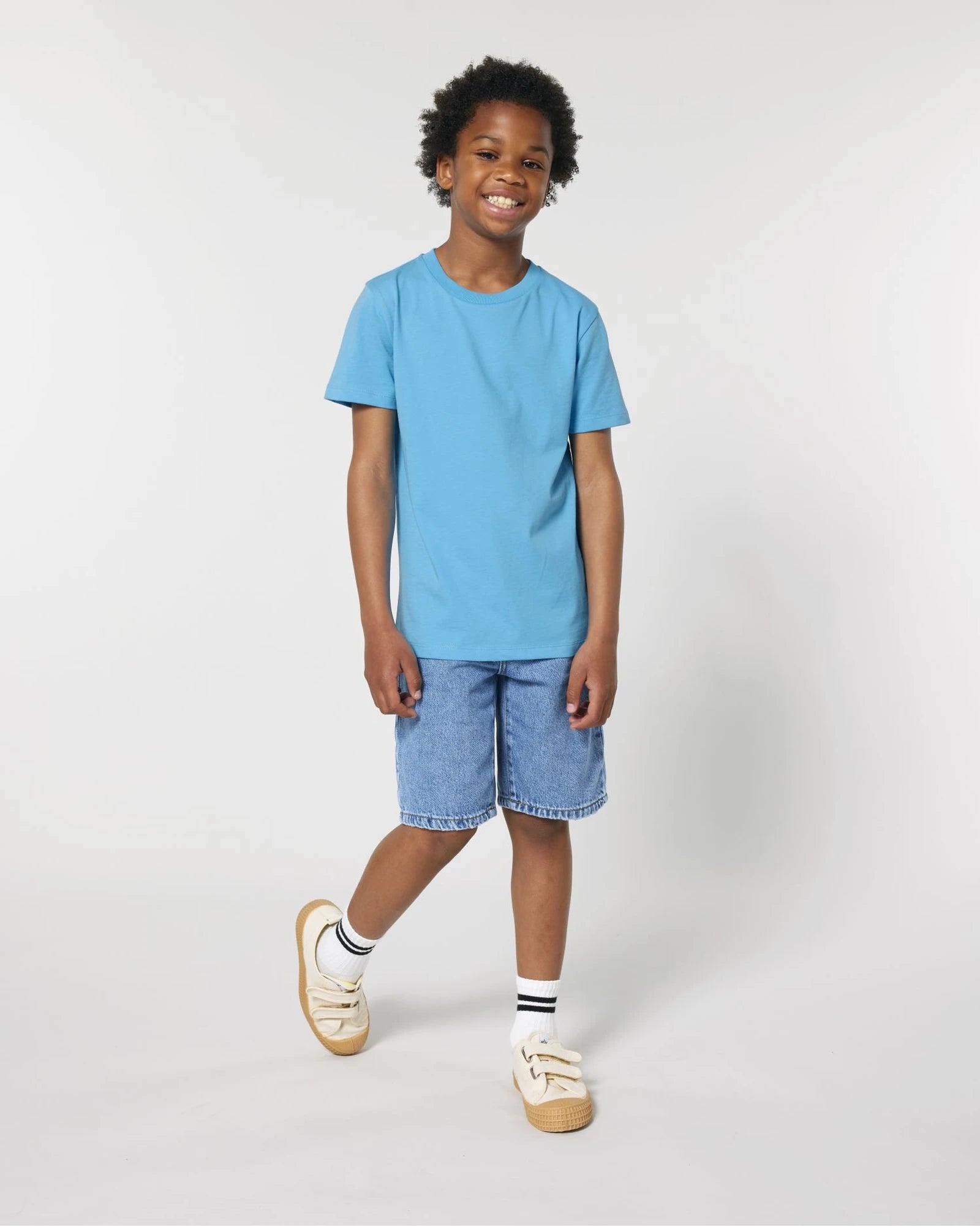 T-Shirt Kinder Bio-Baumwolle Stanley/Stella Mini Creator zum Personalisieren - Aqua Blau