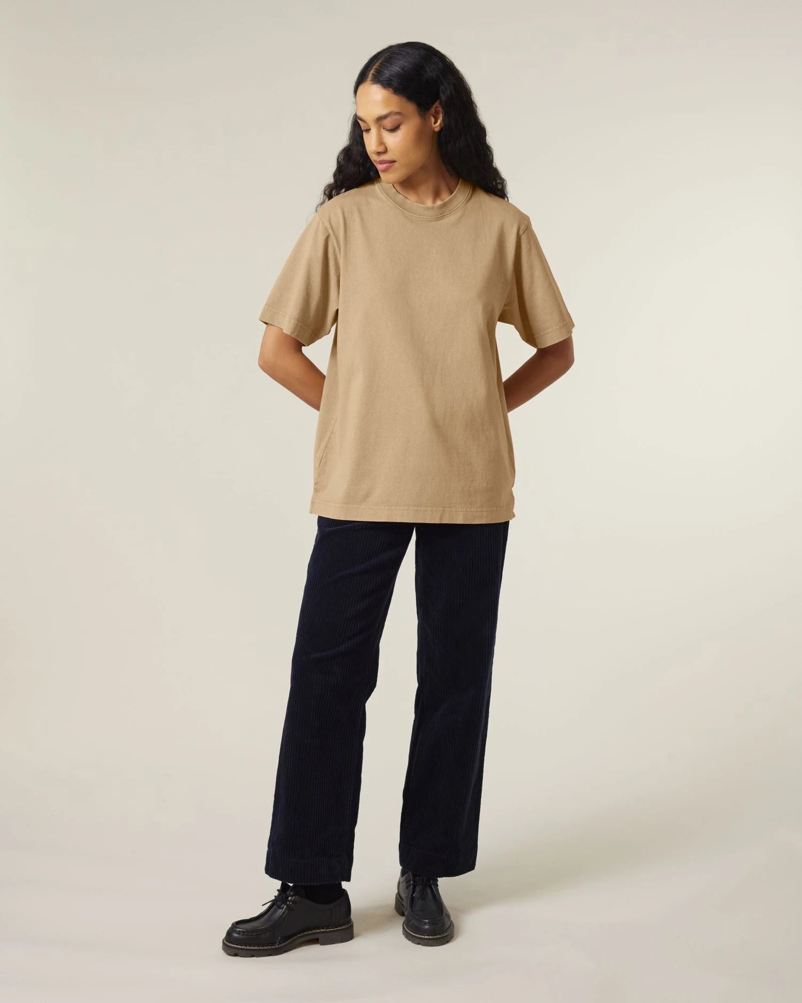 T-Shirt langarm Bio-Baumwolle Stanley/Stella Freestyler zum Personalisieren - G. Gefärbt Latte