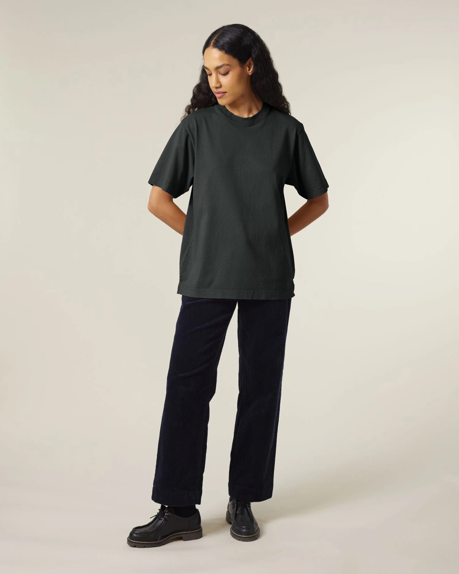 T-Shirt langarm Bio-Baumwolle Stanley/Stella Freestyler zum Personalisieren - G. Gefärbtes Schwarzgestein