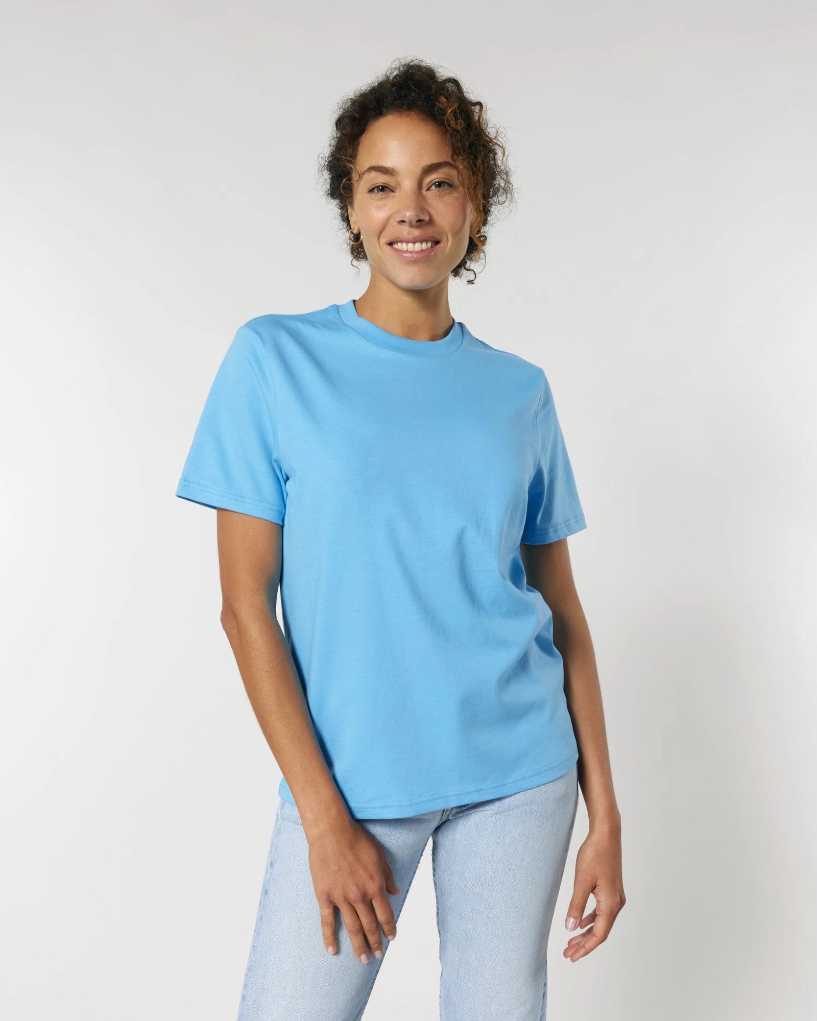 T-Shirt Bio-Baumwolle Stanley/Stella Creator 2.0 zum Personalisieren - Aqua Blau
